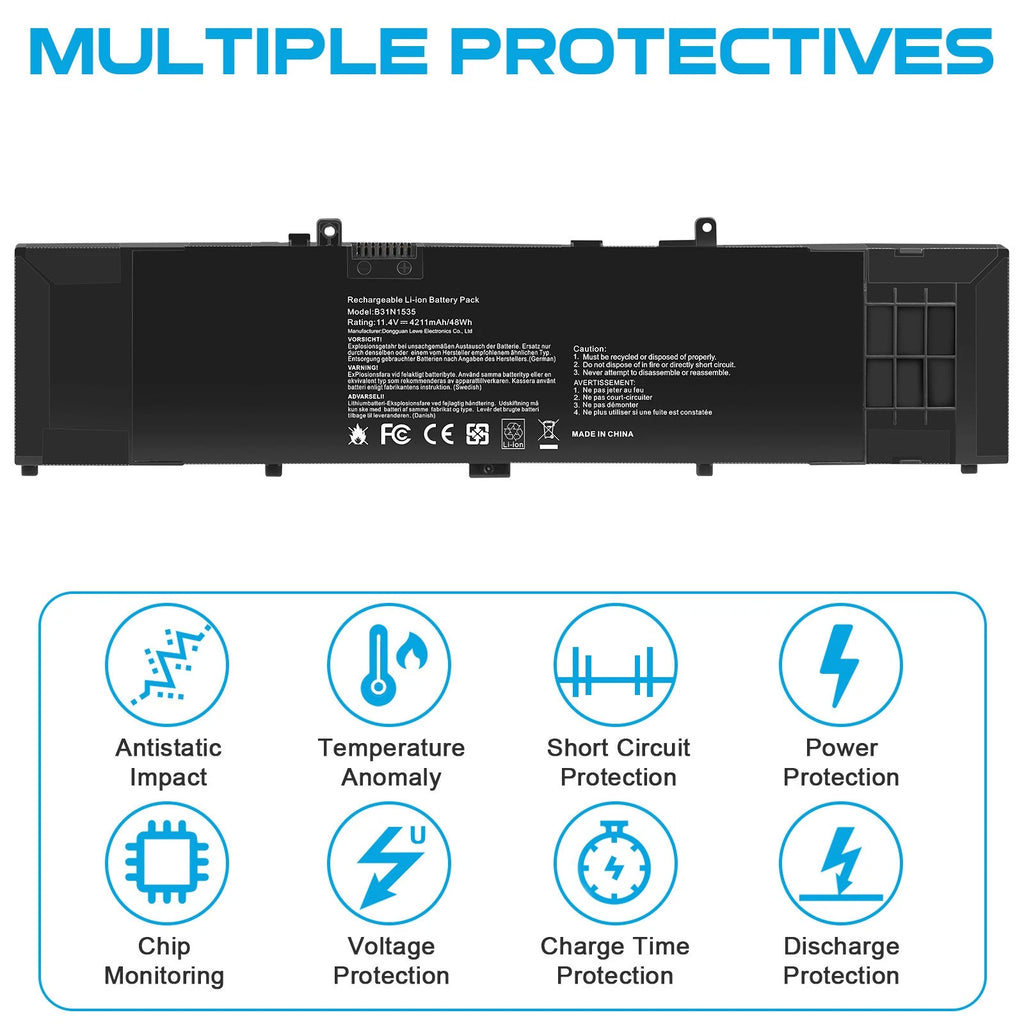 B31N1535 Laptop Battery for Asus Zenbook UX310UA UX310UQ UX410UA UX410UQ 48Wh