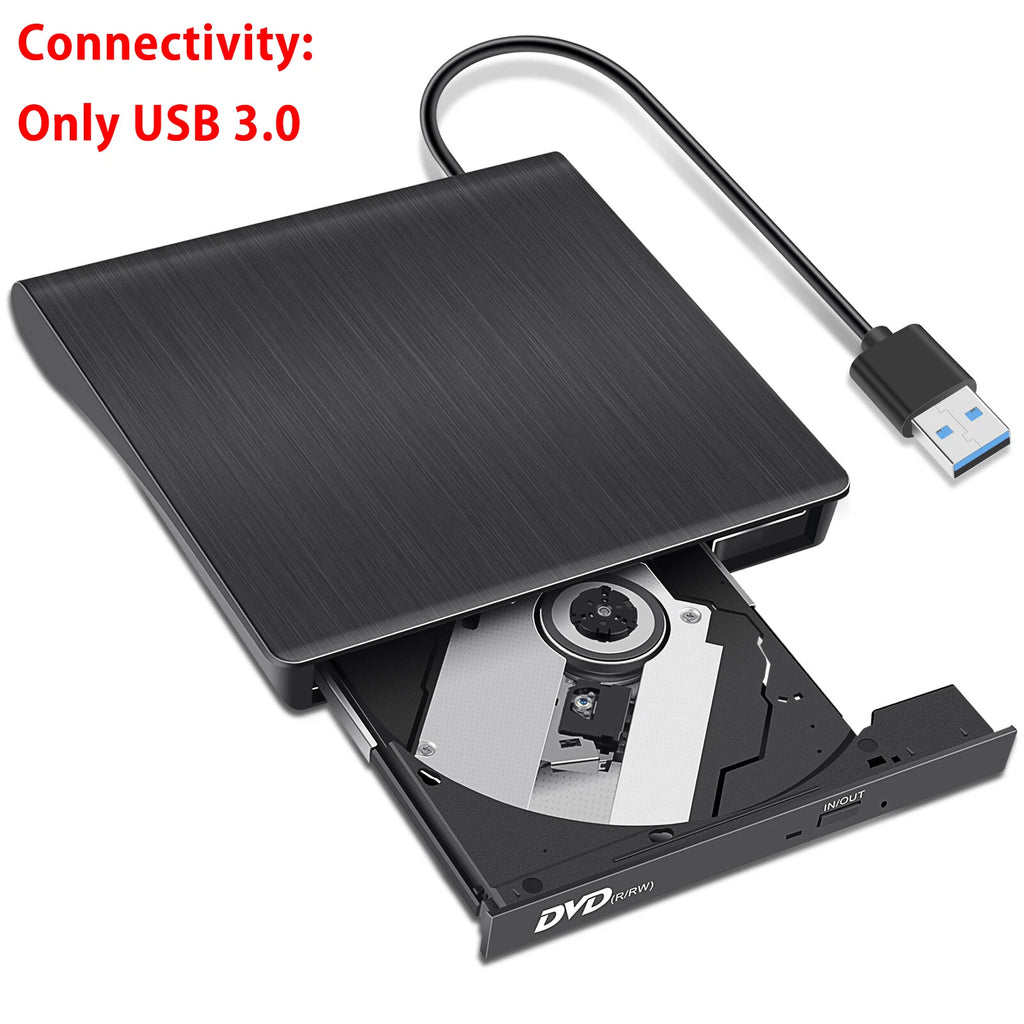 7 in 1 External CD/DVD RW Drive USB 3.0 Writer Burner Player Black For Laptop PC