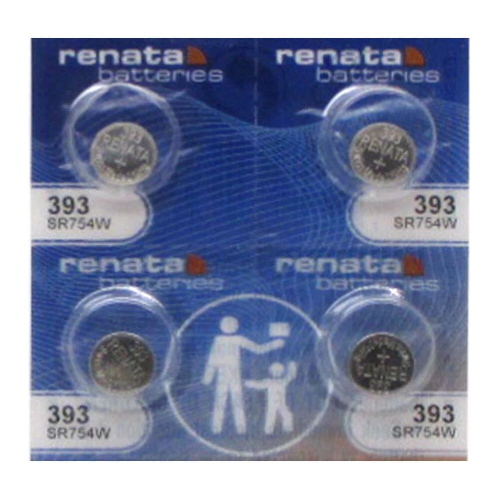 4 Renata 393 SR754W SR48 Button Cell Silver Oxide Batteries