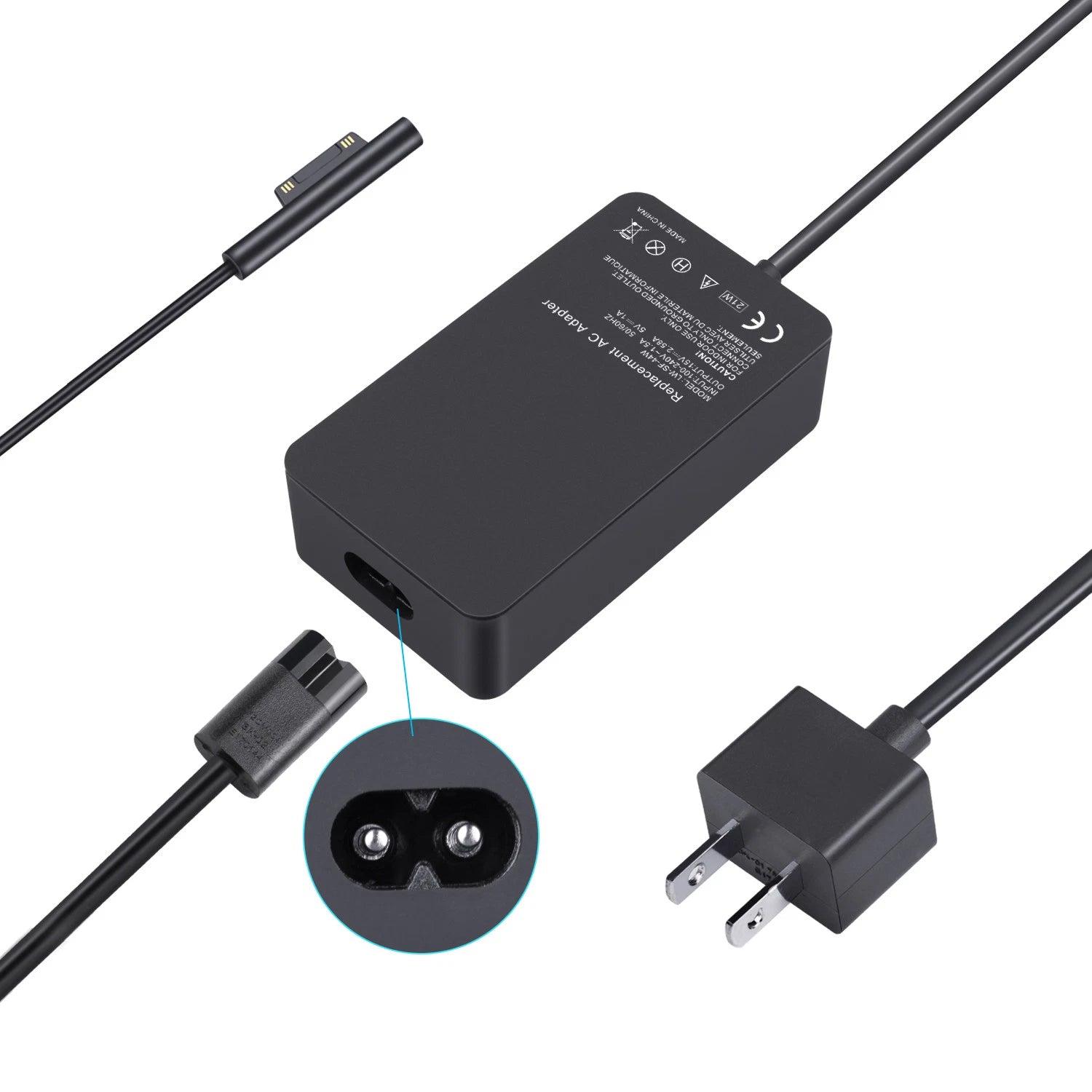 44W AC Adapter Charger For Microsoft Surface Pro 4 5 1800 1769