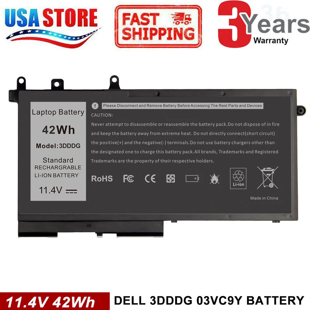Battery 3DDDG for Dell Latitude 15 3520 3530 E5280 E5480 E5580 E5590 O3VC9Y
