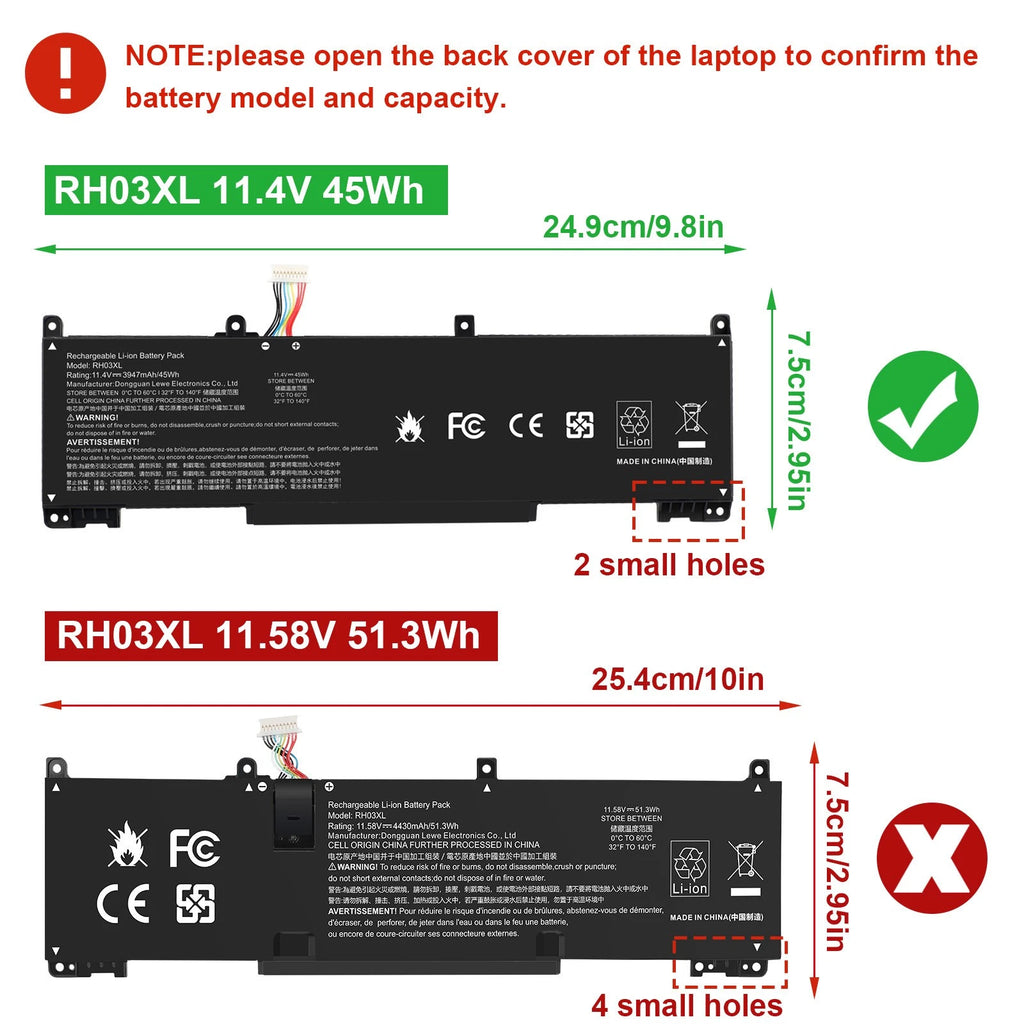 RH03XL Battery for HP ProBook 430 440 450 630 640 650 G8 HSTNN-OB1T 45Wh 11.4V
