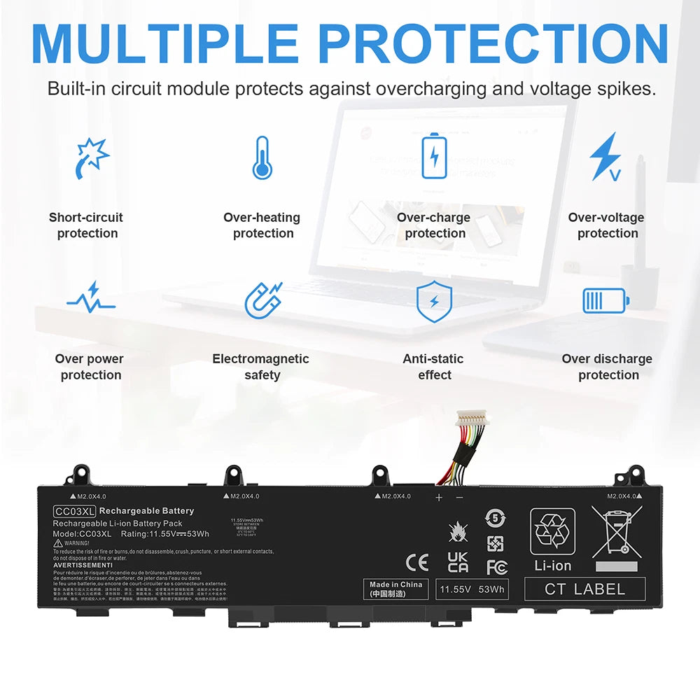CC03XL 56Wh Battery for HP EliteBook 830 835 840 845 850 855 G7 G8 L78555-005