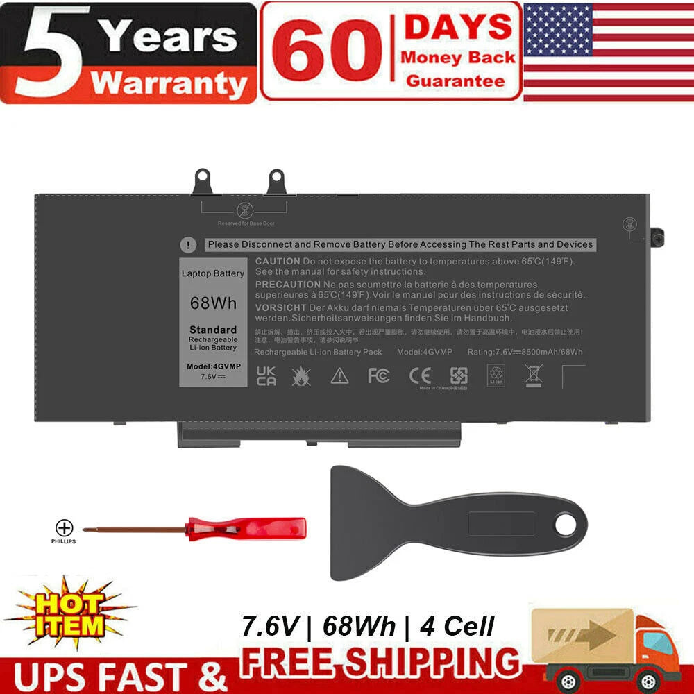 4GVMP 68Wh Battery For Dell Latitude 5510 5400 5500 Precision 3540 C5GV2 9JRYT