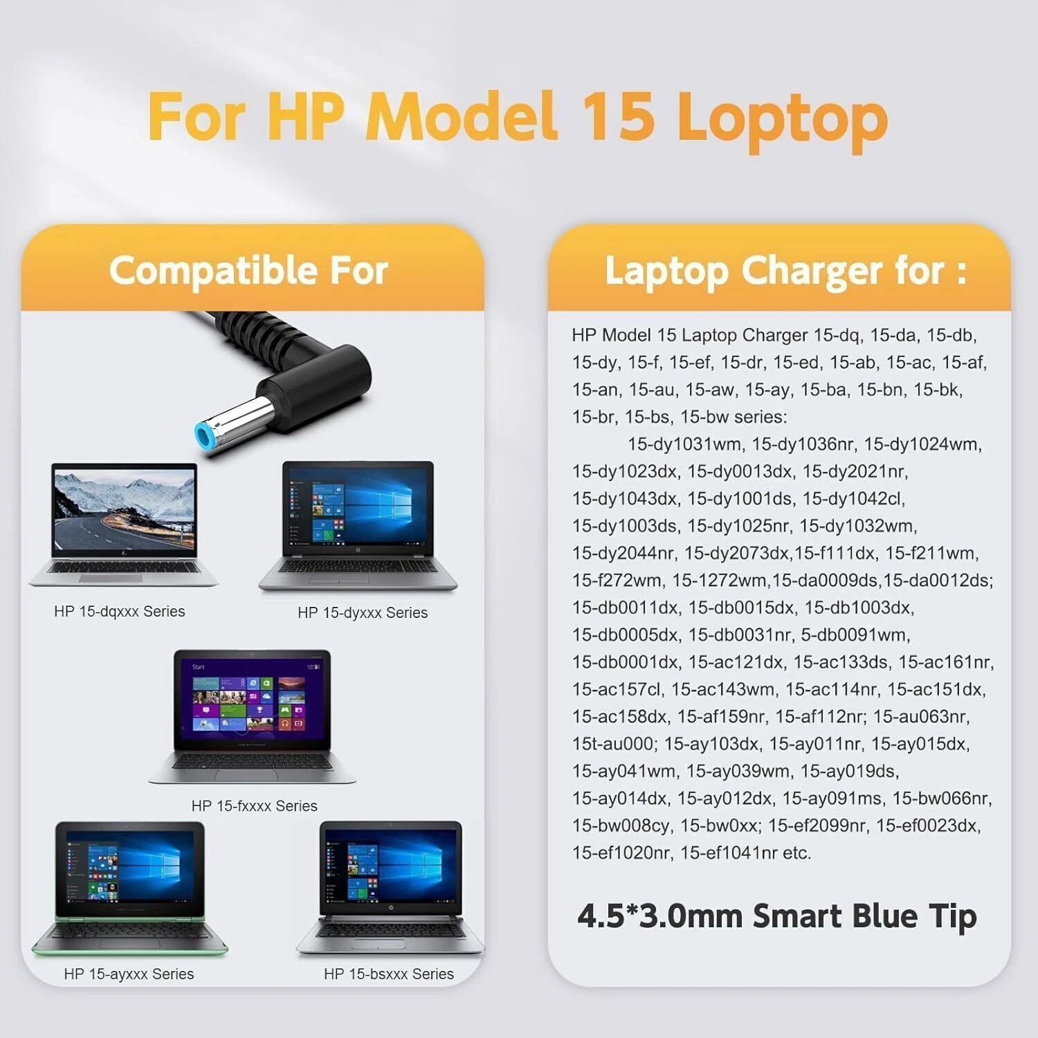 19.5V 2.31A 45W 4.5*3.0mm Laptop Charger Adapter For HP Stream X360 HQ-TRE 13 14
