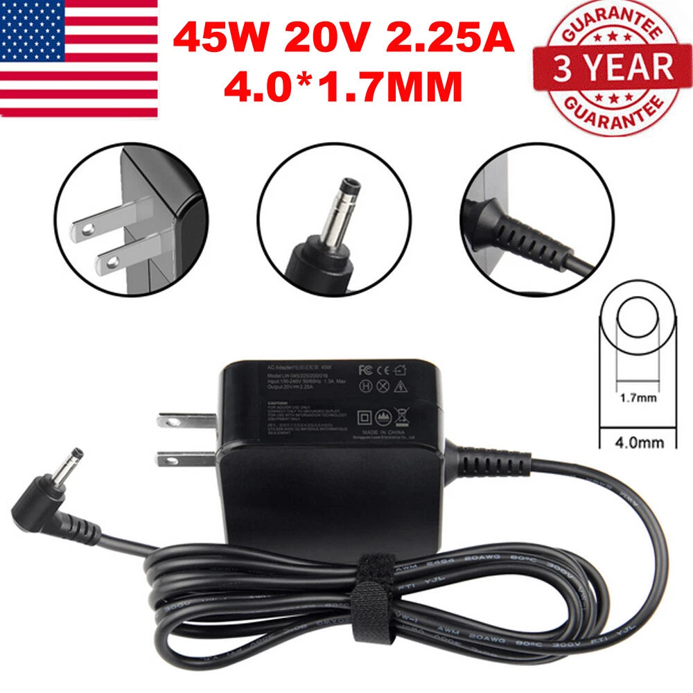 For Lenovo Flex S340-15IWL S340-14IIL Laptop Power Cord Supply 45W 2.25A Adapter