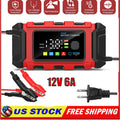 12V 6A Car Battery Charger LiFePo4 Fast Charger Automatic Smart Pulse Repair AGM