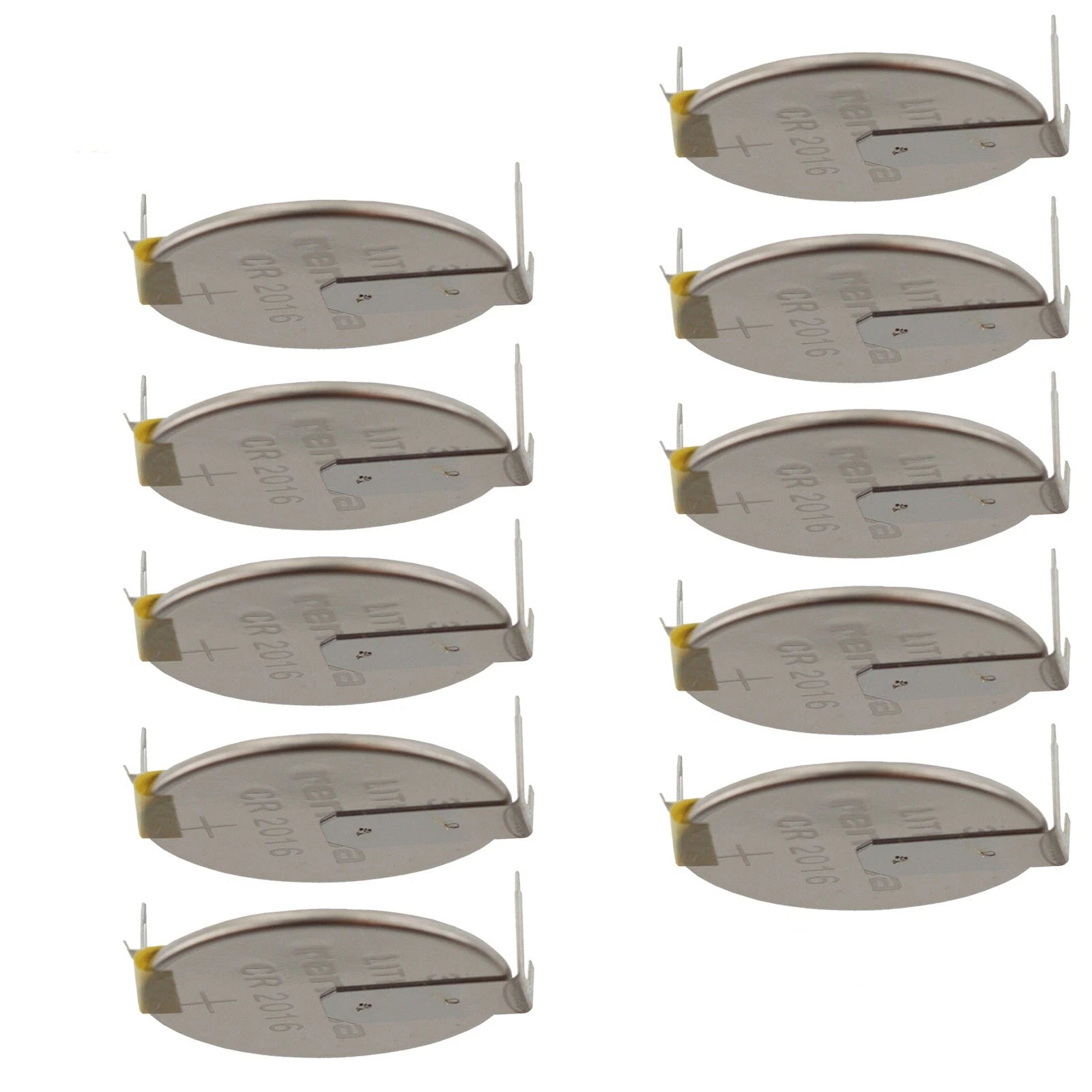 10x CR2016FH1-MFR 3V Lithium Coin Battery 2-PIN HORZ for PC System Power