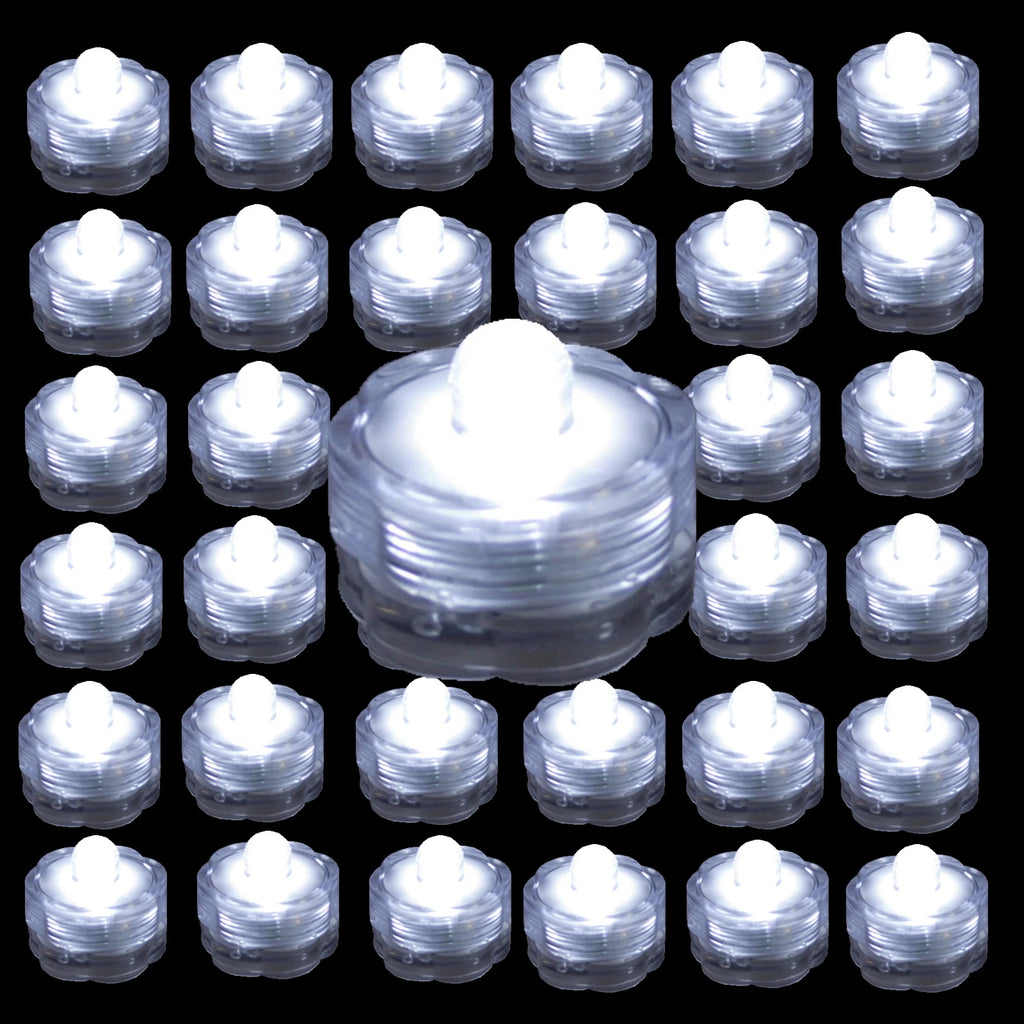 Submersible Waterproof Battery LED Tea Light ~ Wedding Decoration~WHITE~ 36 Pack