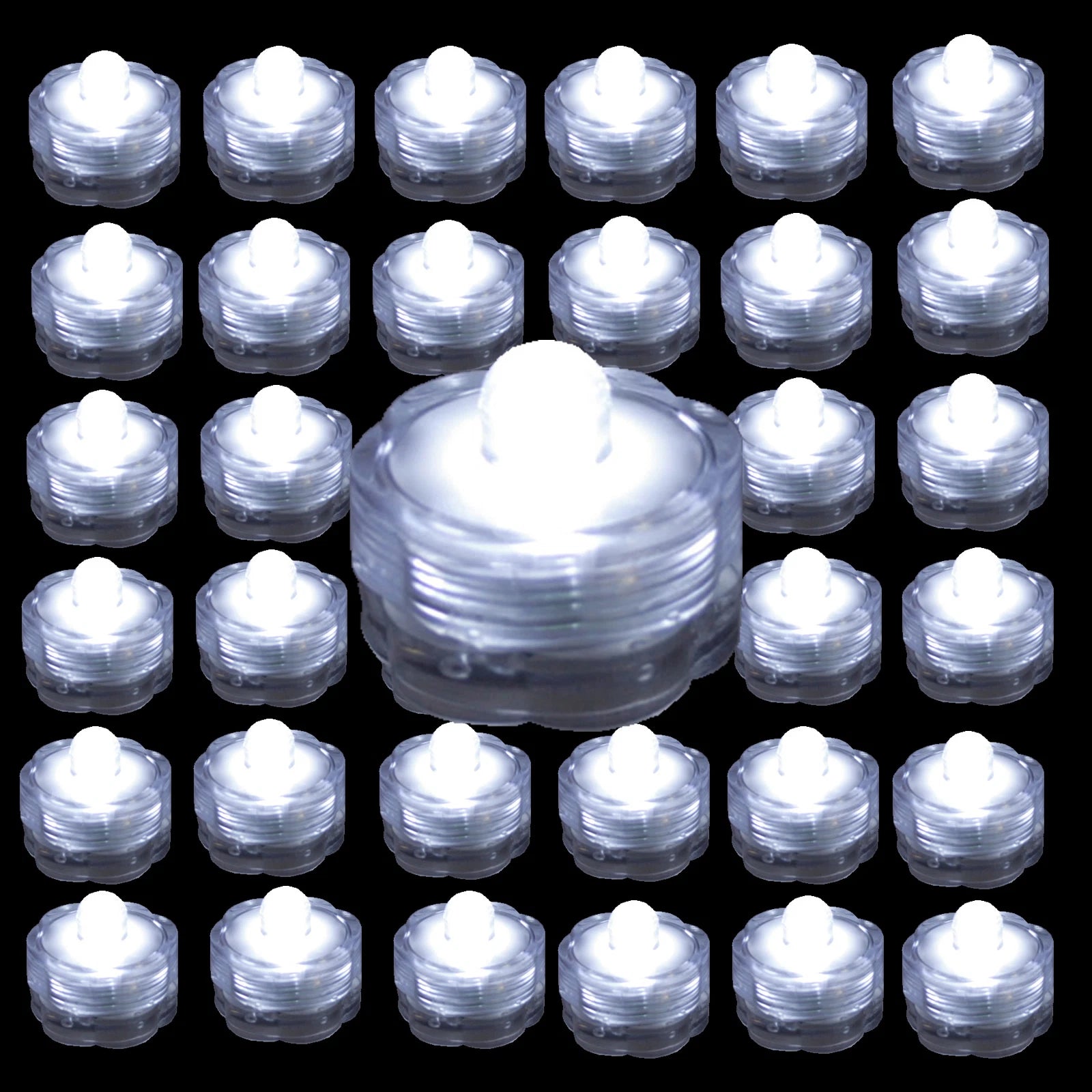 Submersible Waterproof Battery LED Tea Light ~ Wedding Decoration~WHITE~ 36 Pack
