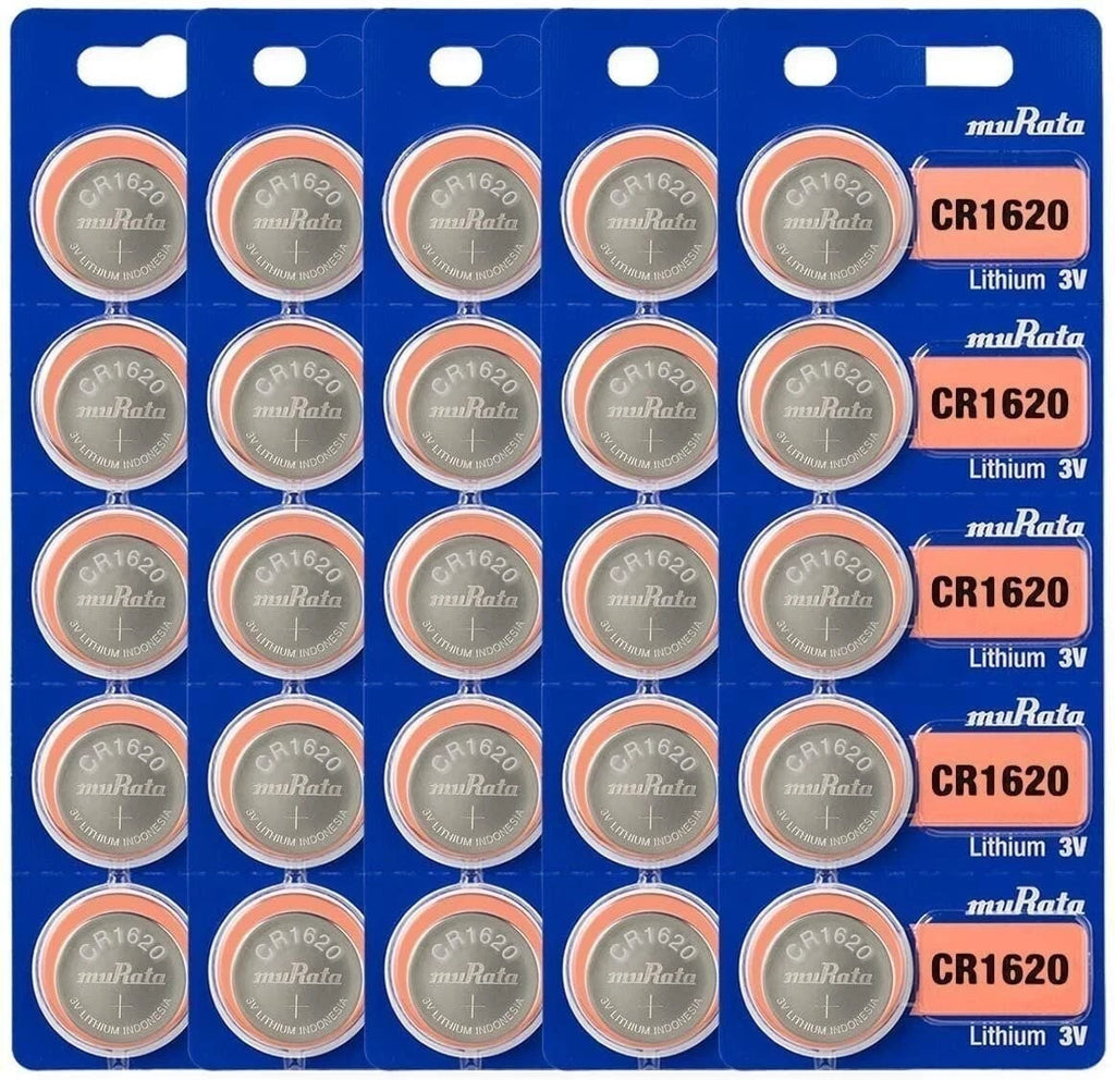 Murata CR1620 Battery DL1620 ECR1620 3V Lithium Coin Cell (25 Batteries)