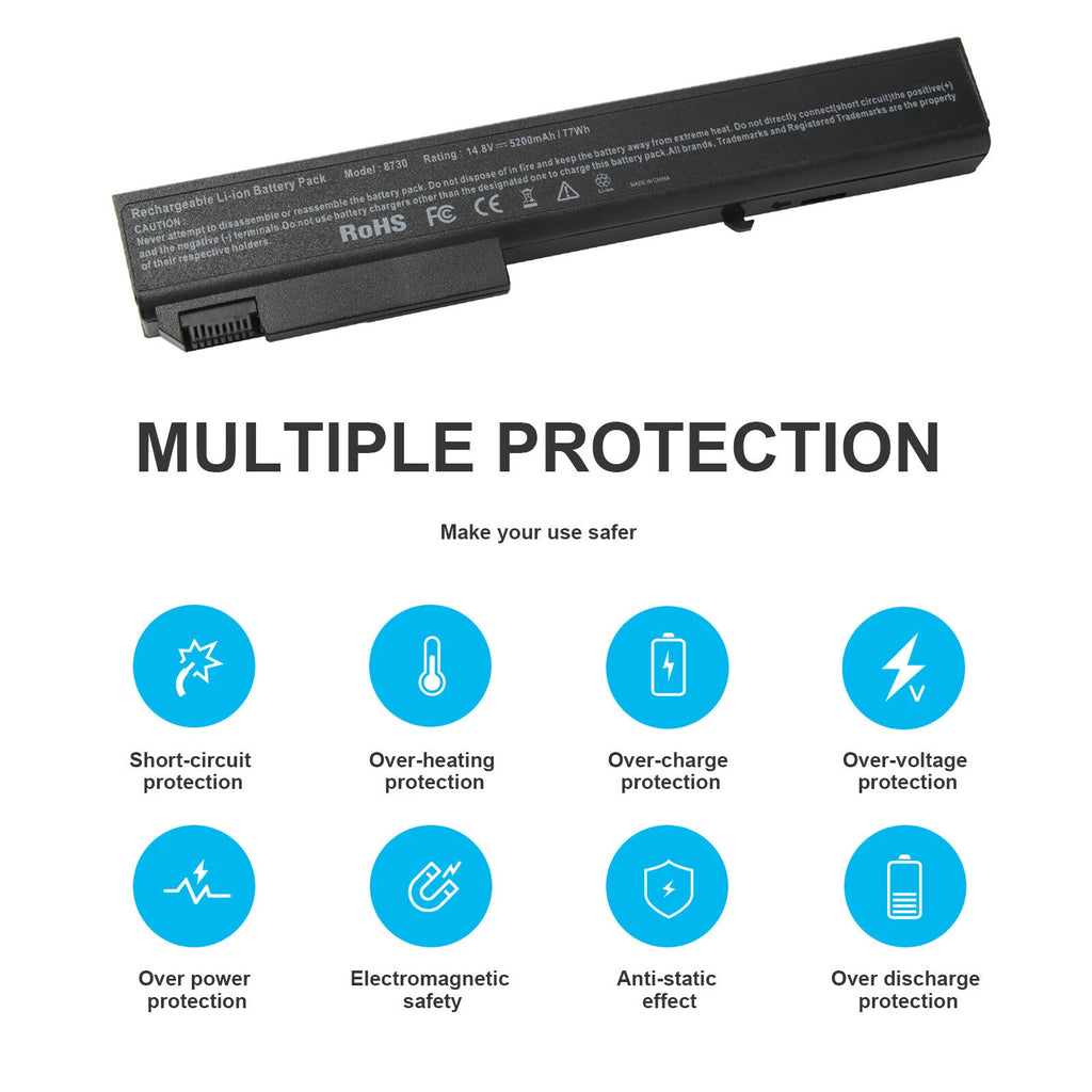 8 Cells Battery for HP EliteBook 8530p 8540p 8730p 6545b 8530w 8540w 8730w 8740w