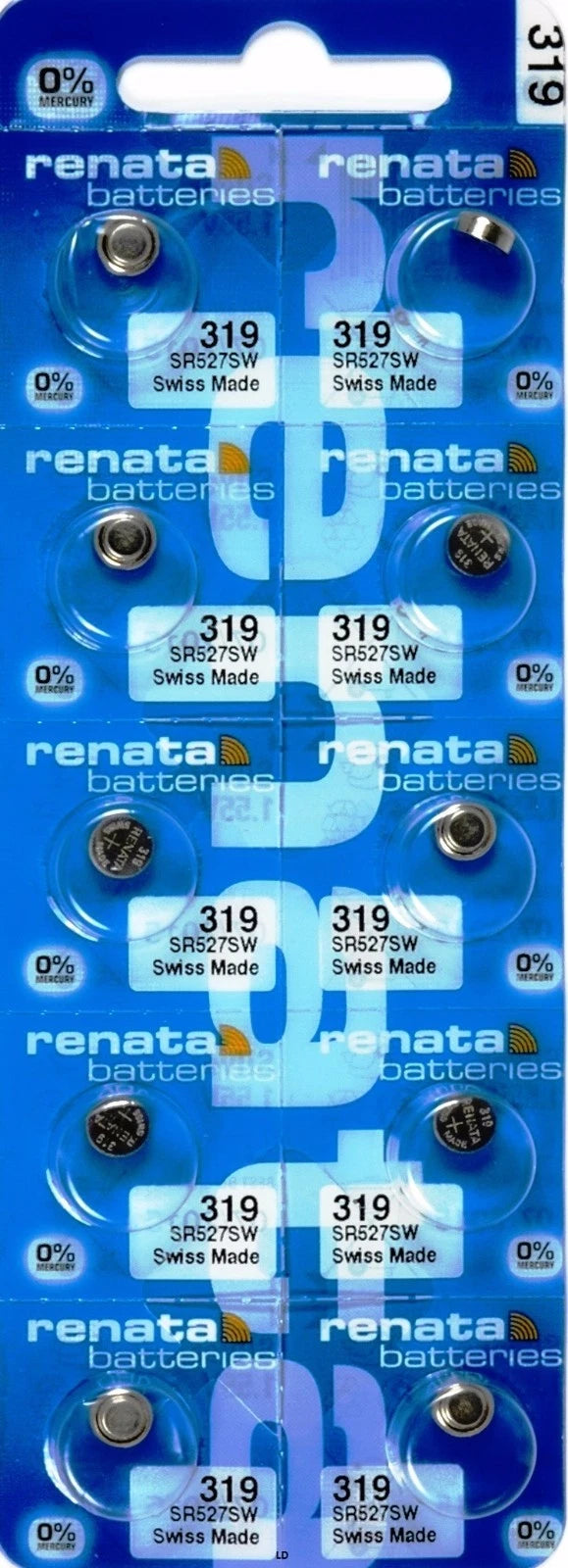 319 RENATA SR527SW (5 Piece) SR527 527 WATCH BATTERIES New Authorized Seller