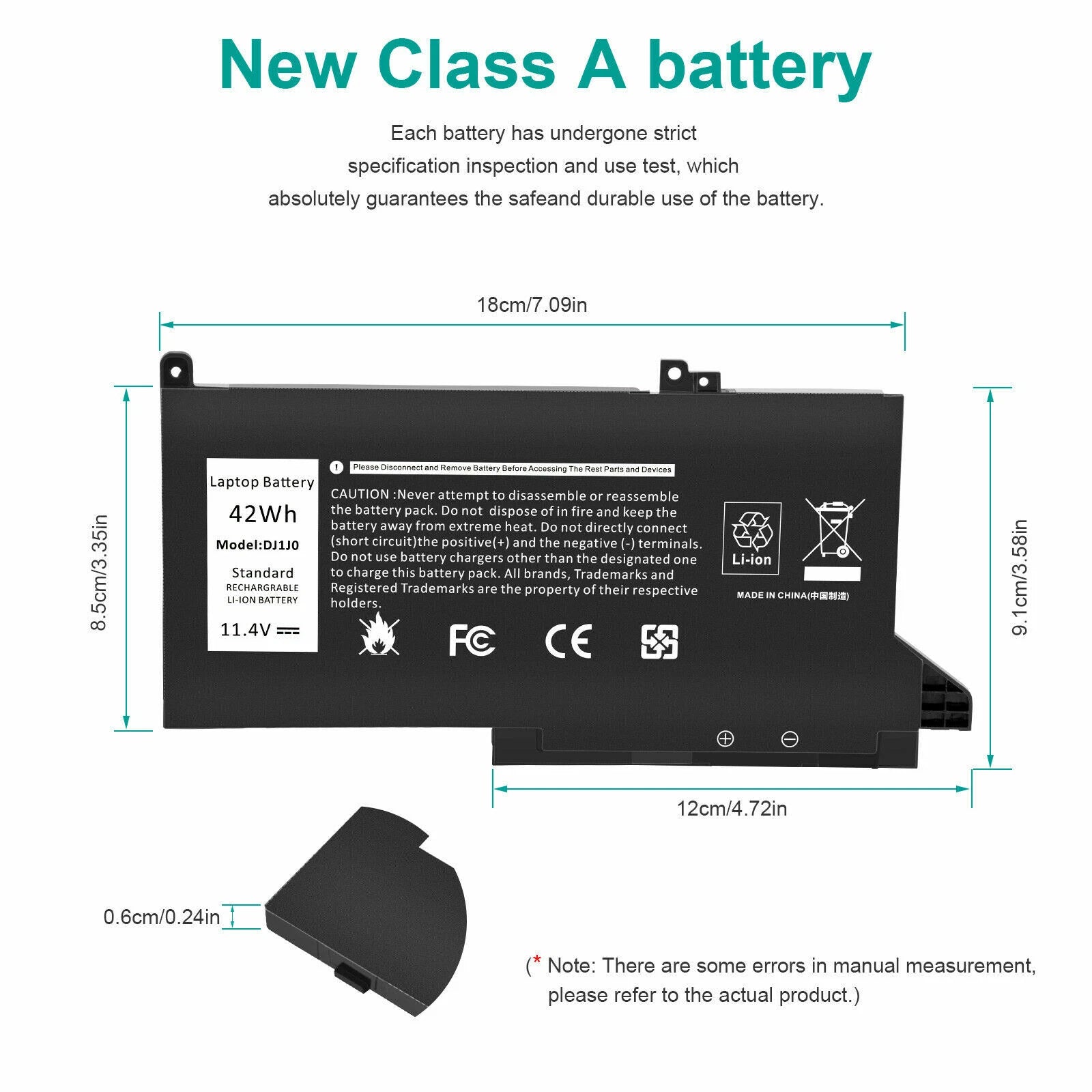 DJ1J0 Battery for Dell Latitude 12 7280 7290 13 7380 7390 14 7480 7490 451-BBZL