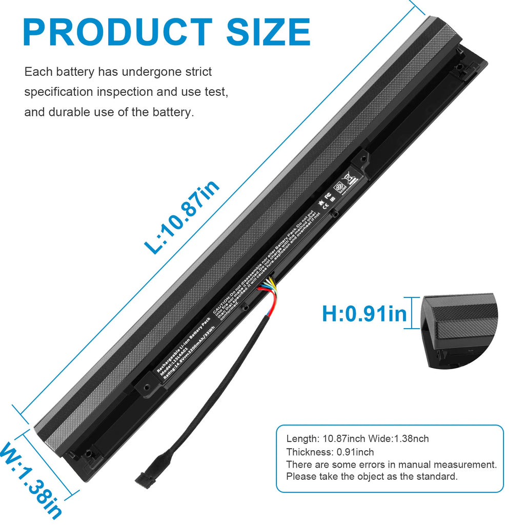 Battery For Lenovo Ideapad 100-15IBD 110-15ISK 100-14IBD L15S4A01 L15L4A01 33Wh