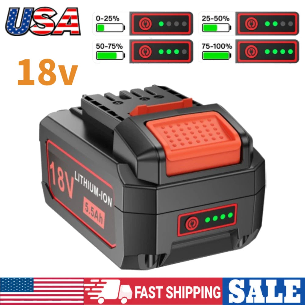 18V 5.5Ah Battery for Flex 18V Lithium-Ion Power Tools Battery Pack for FLXAP185