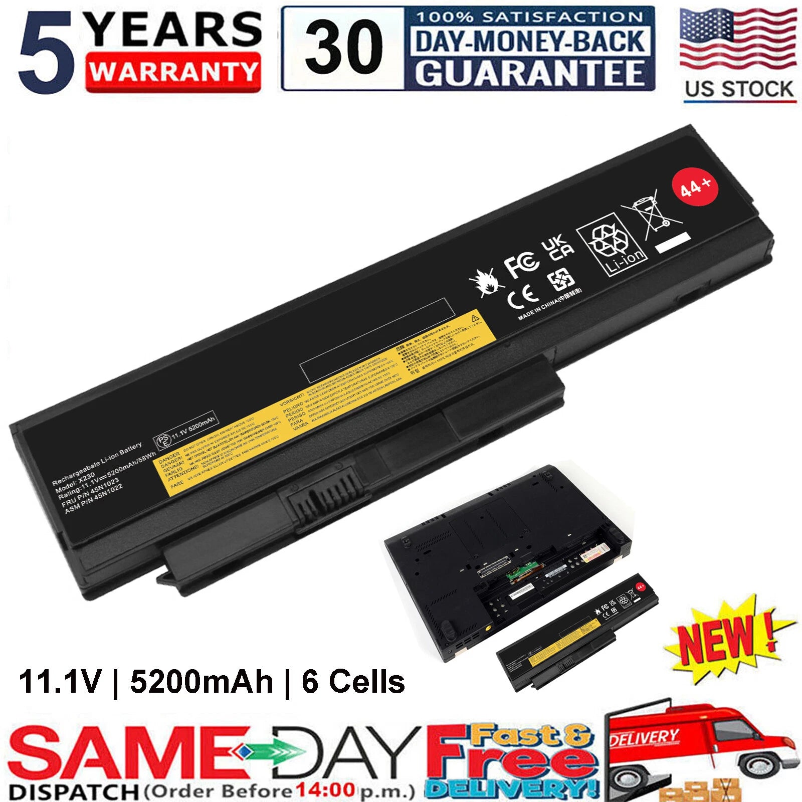 6 Cell Laptop Battery for Lenovo ThinkPad X220 X230 X220i X220s X230i X230s