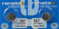 Renata 397 Button Cell 1.55V Batteries 2 Pcs