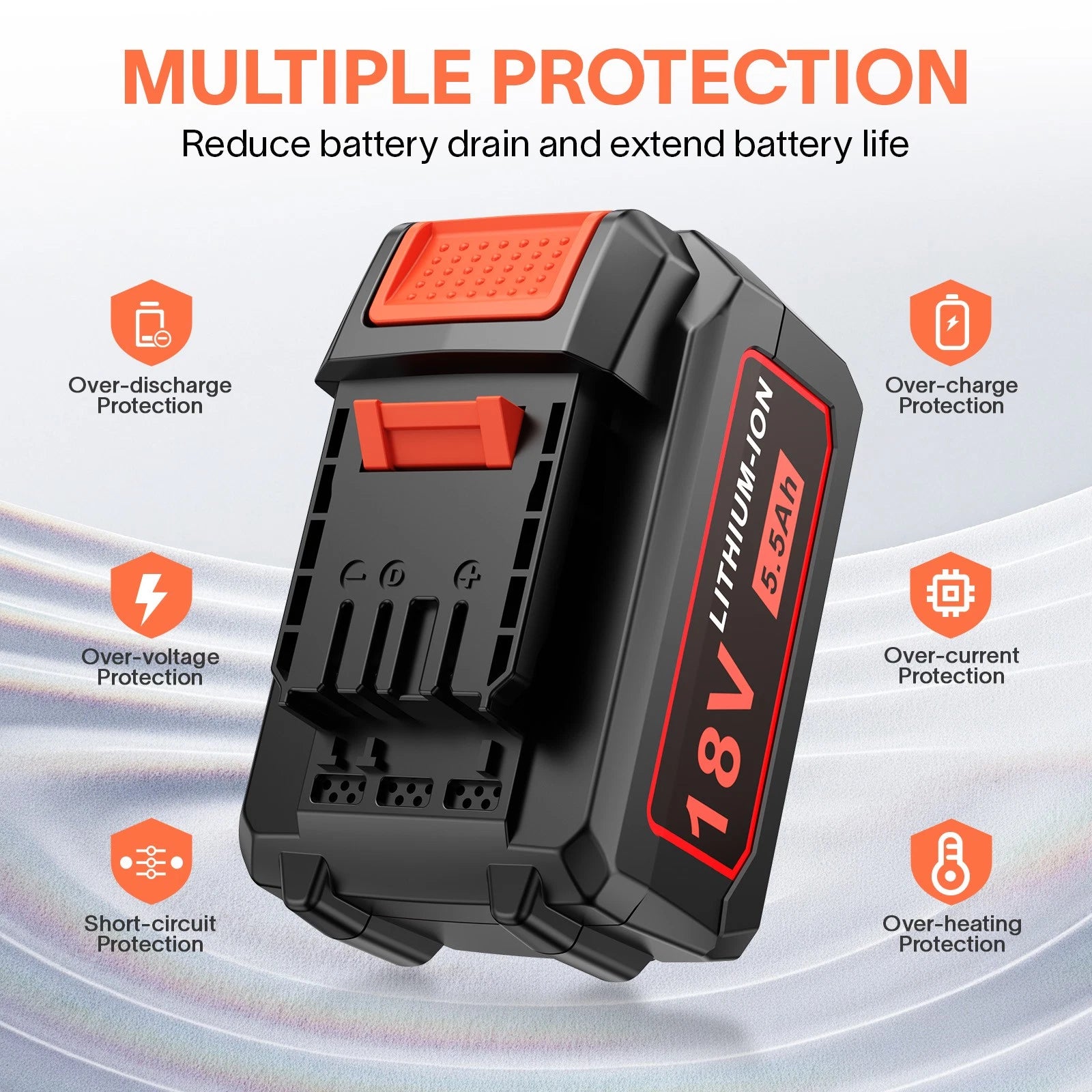 5.5Ah For Flex 18V Lithium-Ion Battery FL1850 Compatible with Flex Cordless Tool
