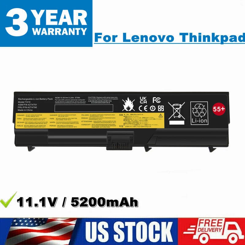 Battery for Lenovo Thinkpad T410 T420 T510 T520 W510 W520 SL410 SL510 5200mAh
