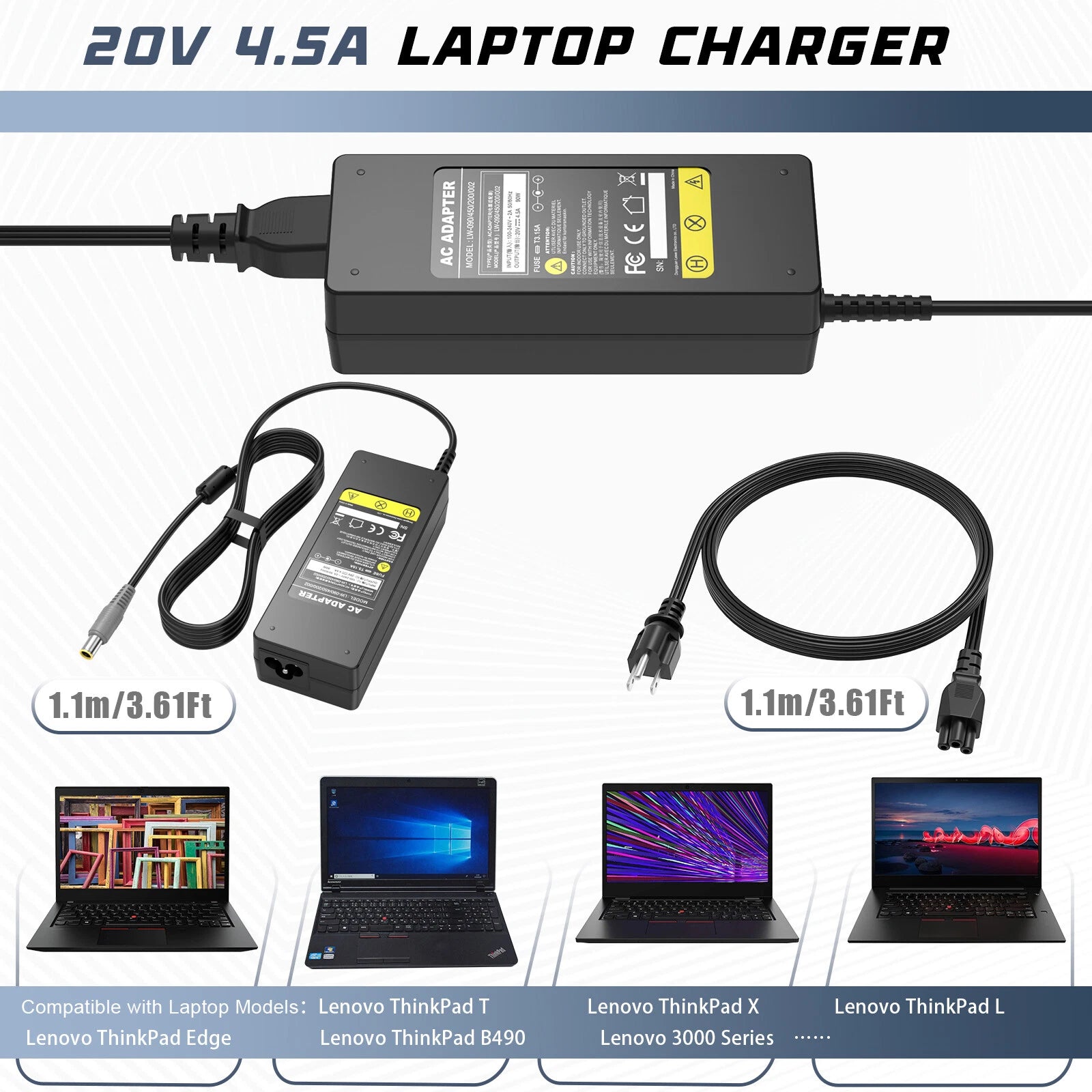 AC Adapter Charger for Lenovo Edge 14 Thinkpad X60 X200 X201 X220 X230 L420 L430