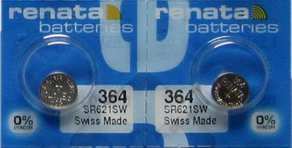 2 PCS RENATA 364 WATCH BATTERIES SR621SW SR621W