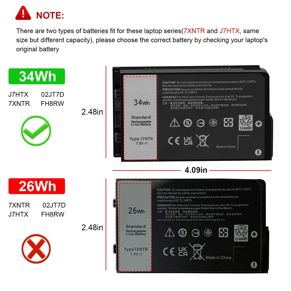 34Wh J7HTX Battery For Dell Latitude 12 7202 12 7212 7220 7XNTR FH8RW 02JT7D