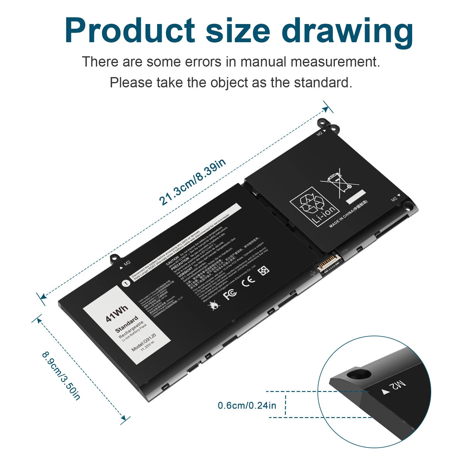New G91J0 Battery for Dell Latitude 3320 3330 3420 3520 Vostro 5620 0XDY9K 927N5