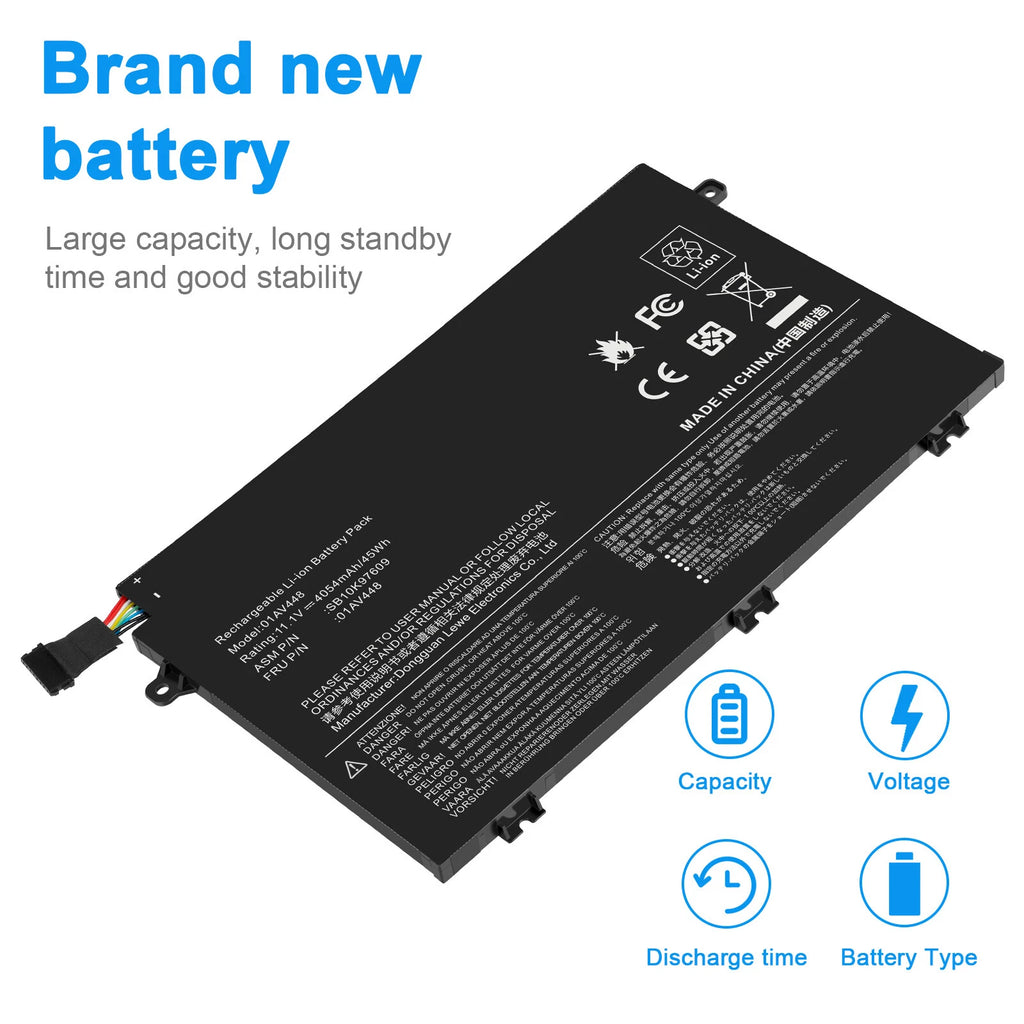 45WH 01AV445 L17M3P51 Battery For Lenovo ThinkPad E480 E485 E495 E580 E585