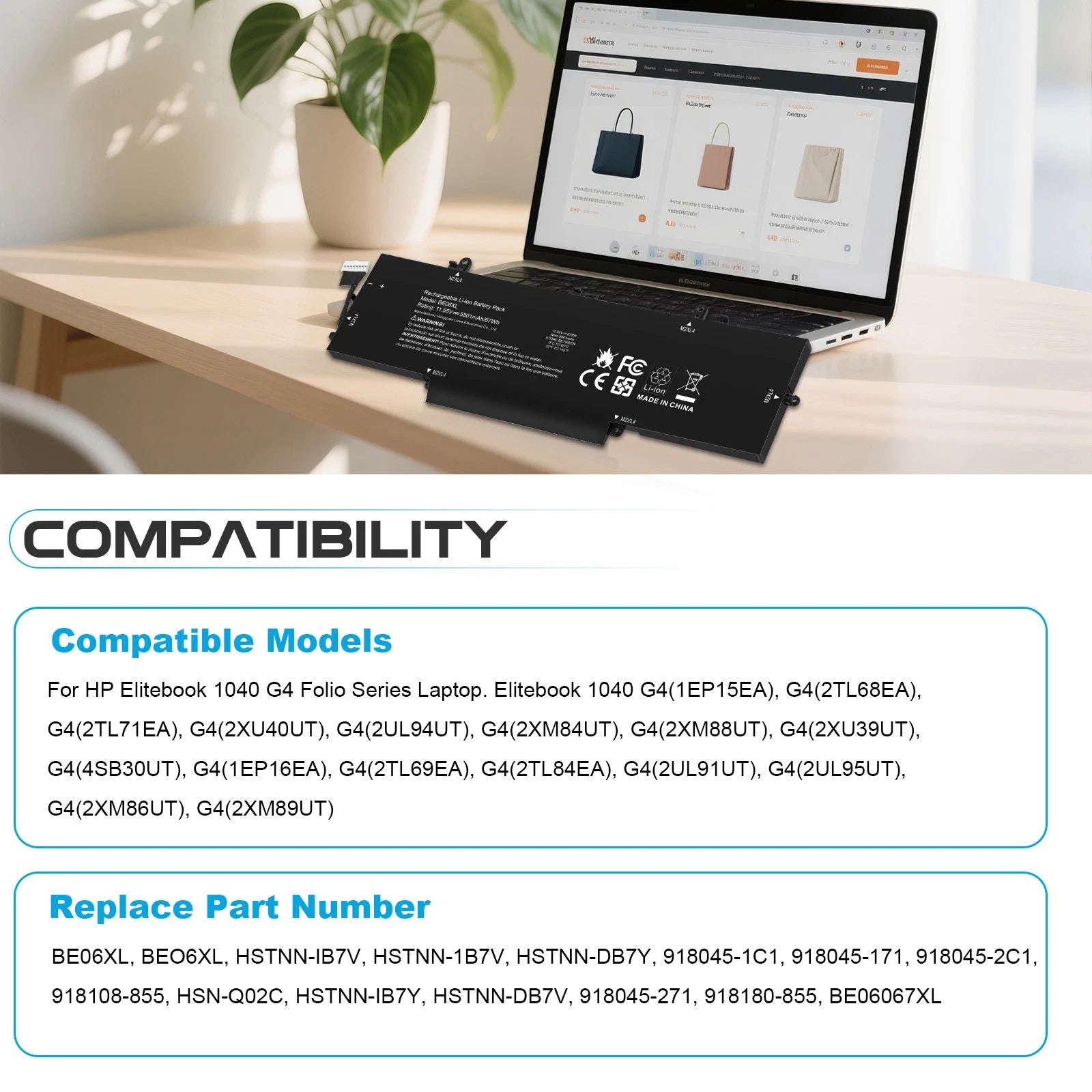 ?BE06XL Battery For HP Elitebook 1040 G4 Folio HSTNN-IB7V HSTNN-DB7Y 918045-1