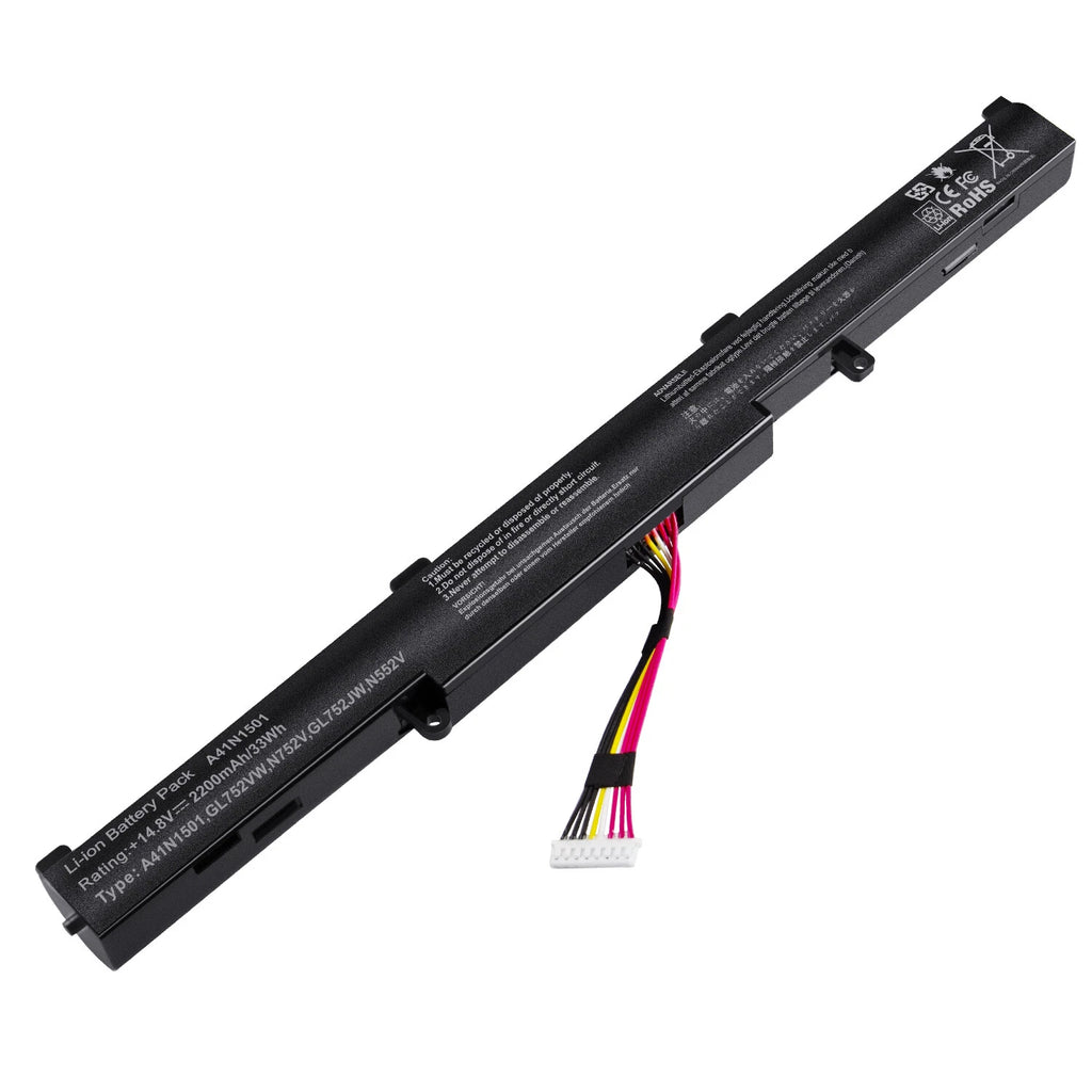 14.8V 2200mAh 33Wh A41N1501 A41LK9H Battery For ASUS ROG GL752VW G752VW N552VX
