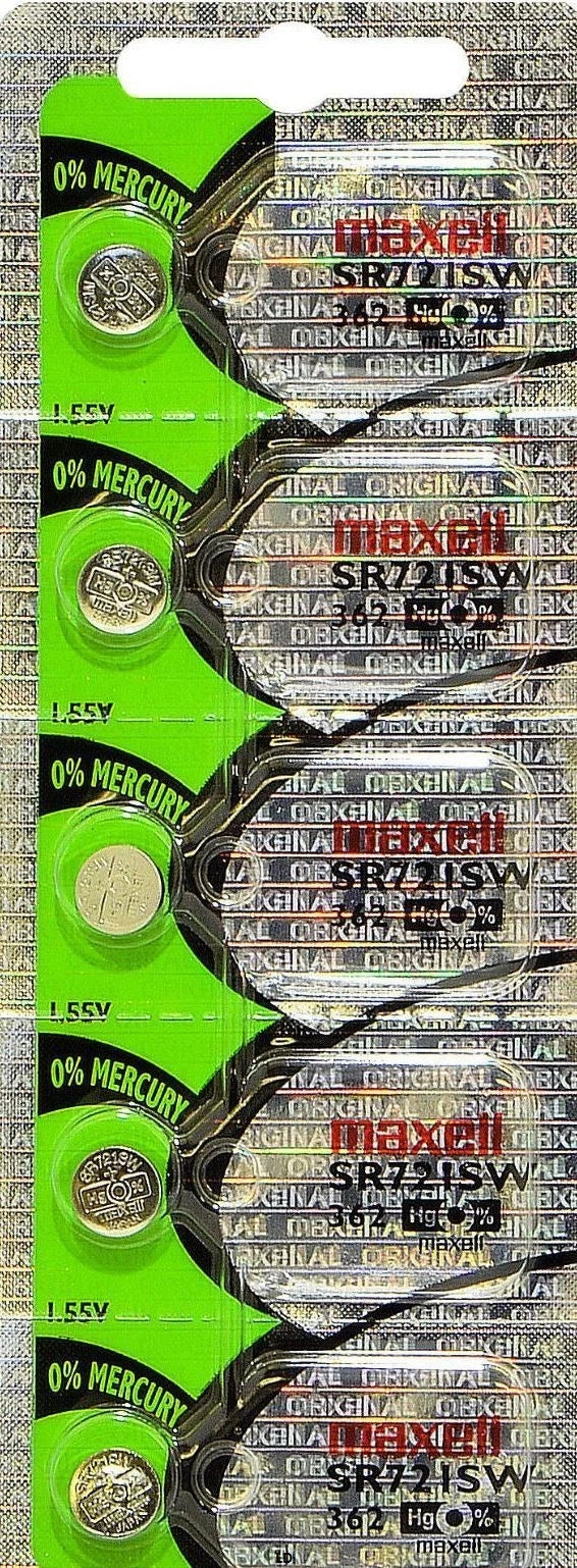 362 MAXELL WATCH BATTERIES (5 piece) SR721SW V362 SR721 362 New AuthorizedSeller