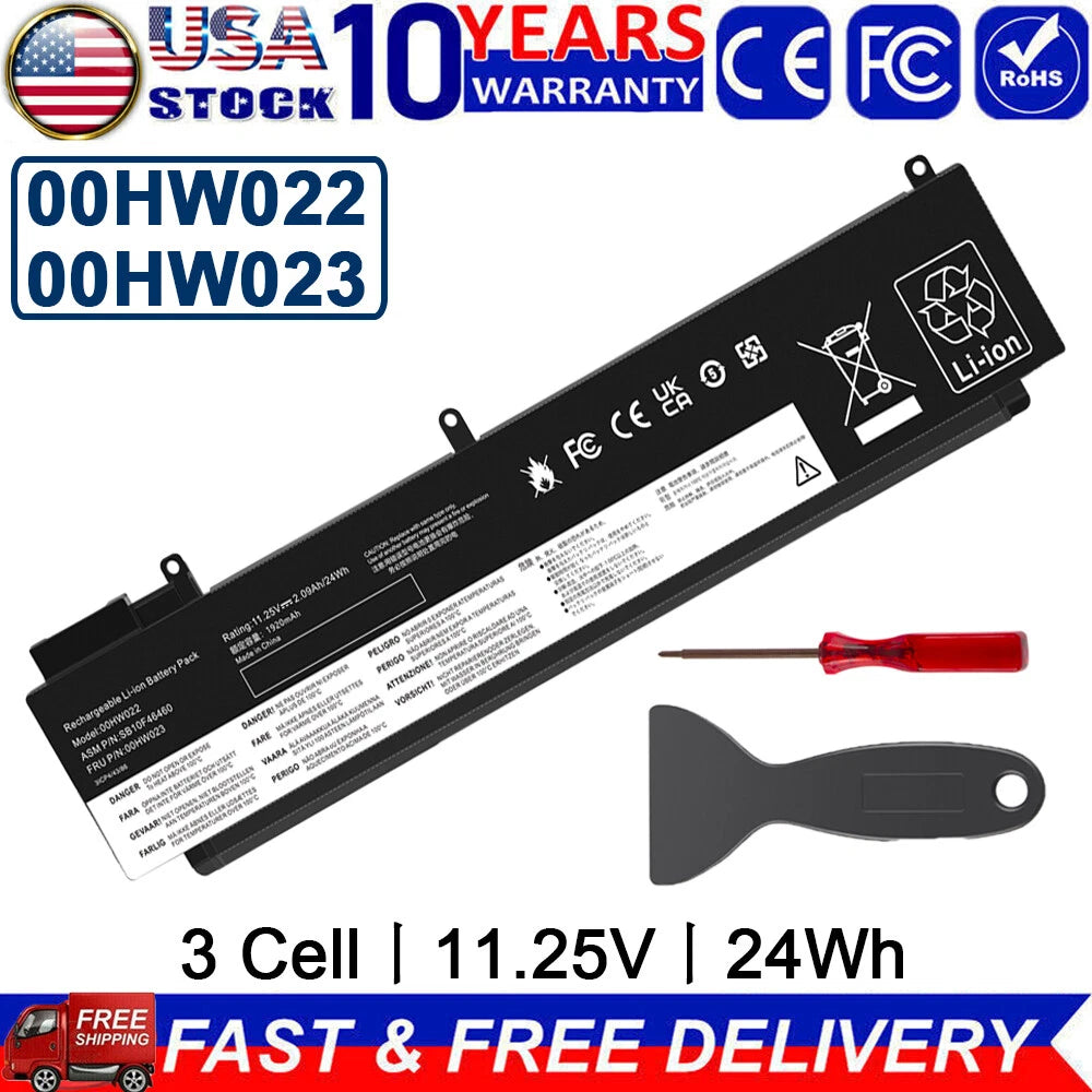 00HW023 00HW022 Battery for Lenovo ThankPad T460s T470s Series SB10F46461 24Wh