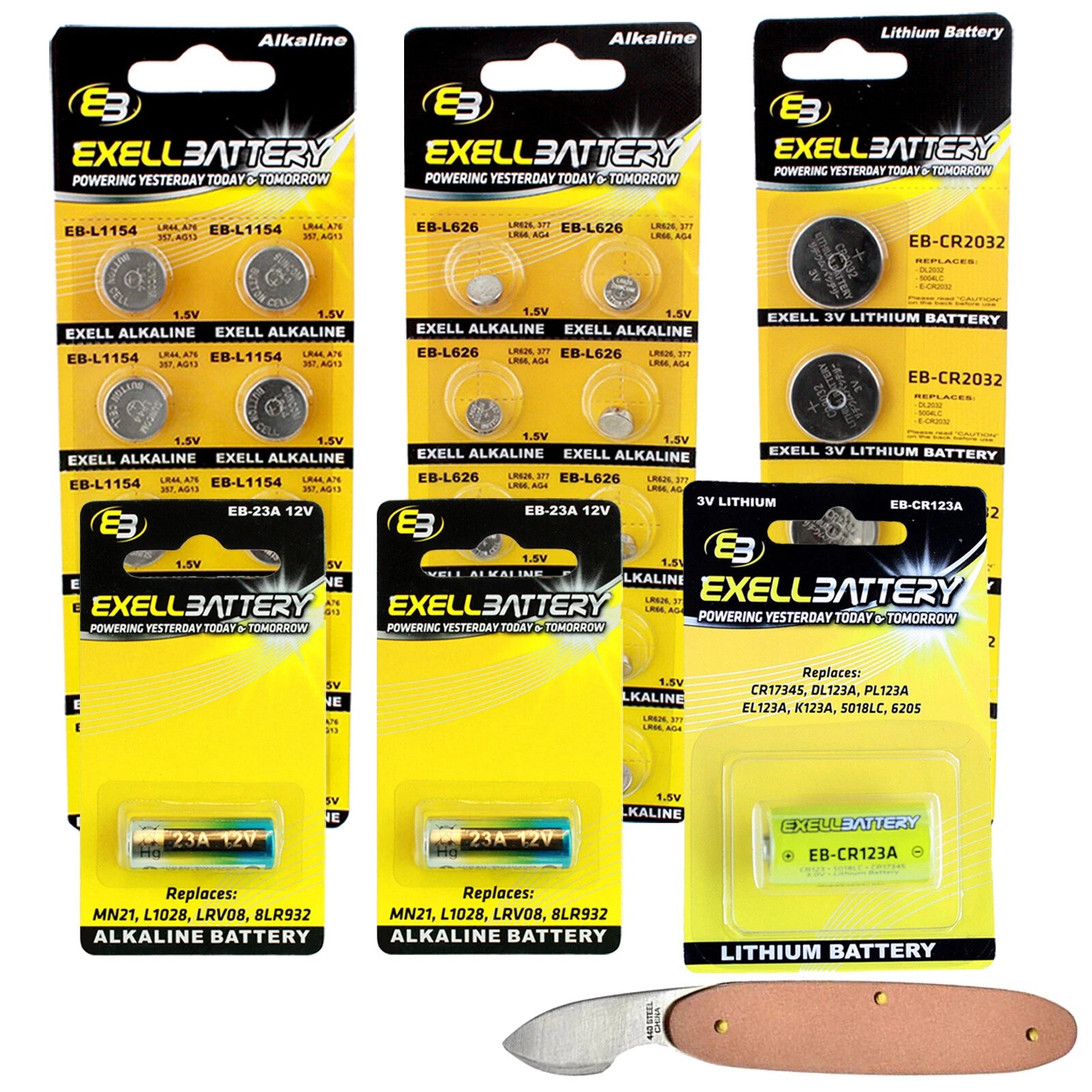 29pc Essential Batteries Kit 23A L1154 L626 2032 123A & Watch Opener
