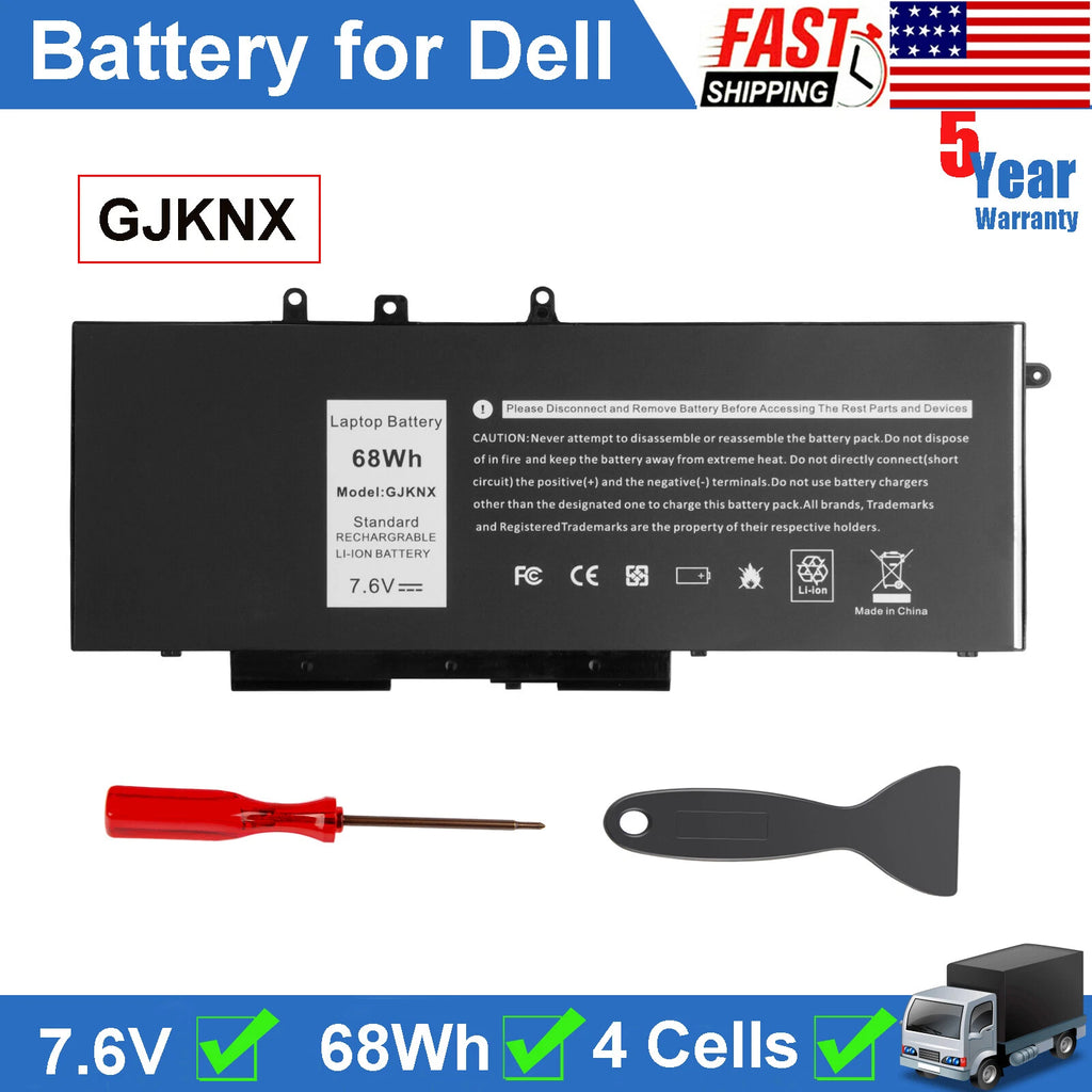 LOT GJKNX Battery for Dell Latitude 5480 5580 5490 5590 Series 451-BBZG 68Wh US