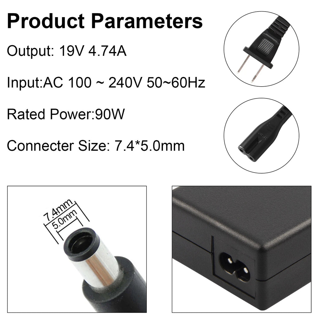 90W AC Power Adapter Cord for HP EliteDesk Desktop Mini 705 G2 G3, 800 G1 G2 G3