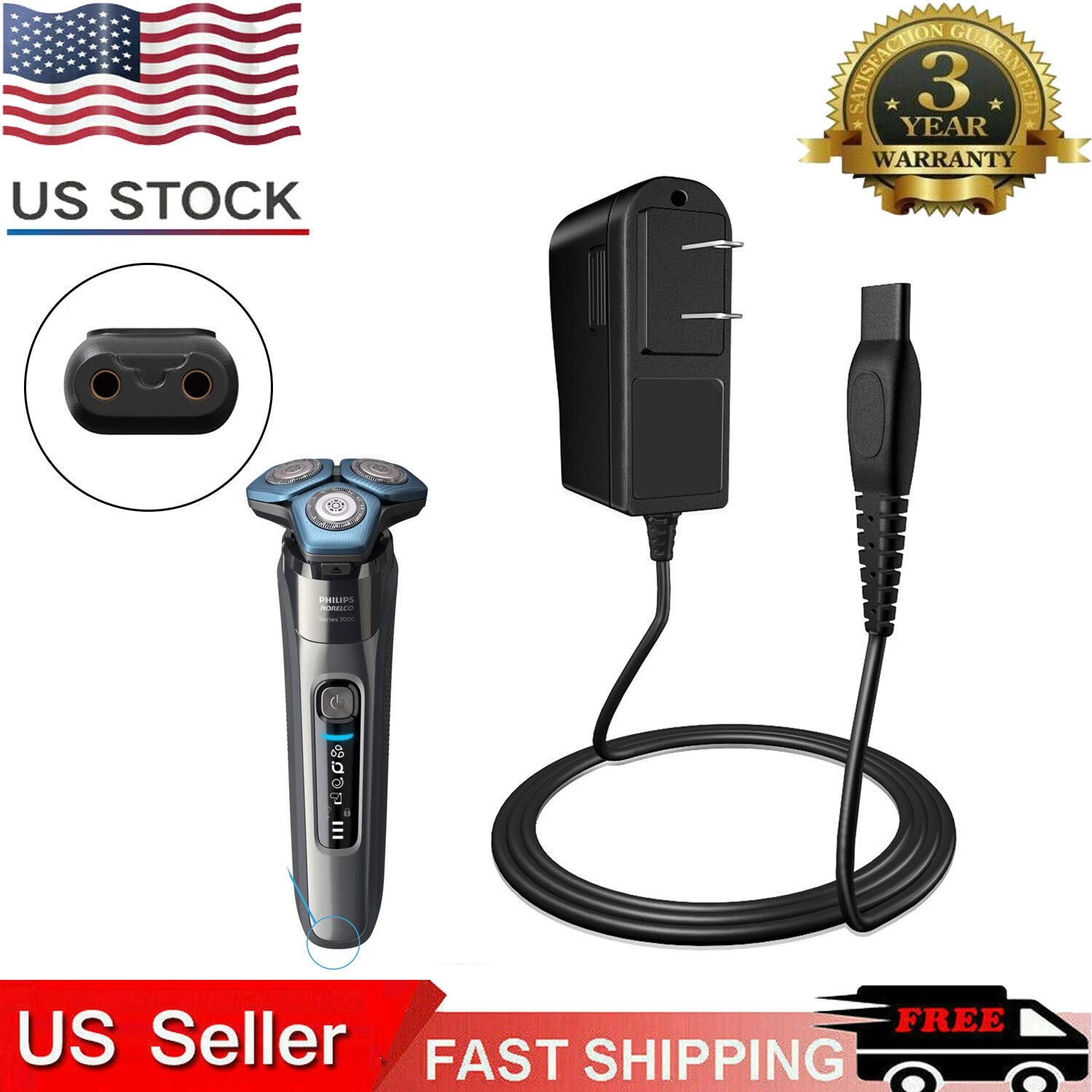 For Philips Norelco Electric Shaver HQ8505 Charger AT895 PT724 S5290 Power Cord