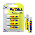 PKCELL AA NIMH 600Mah 1.2V Rechargeable Batteries, 4 Pack