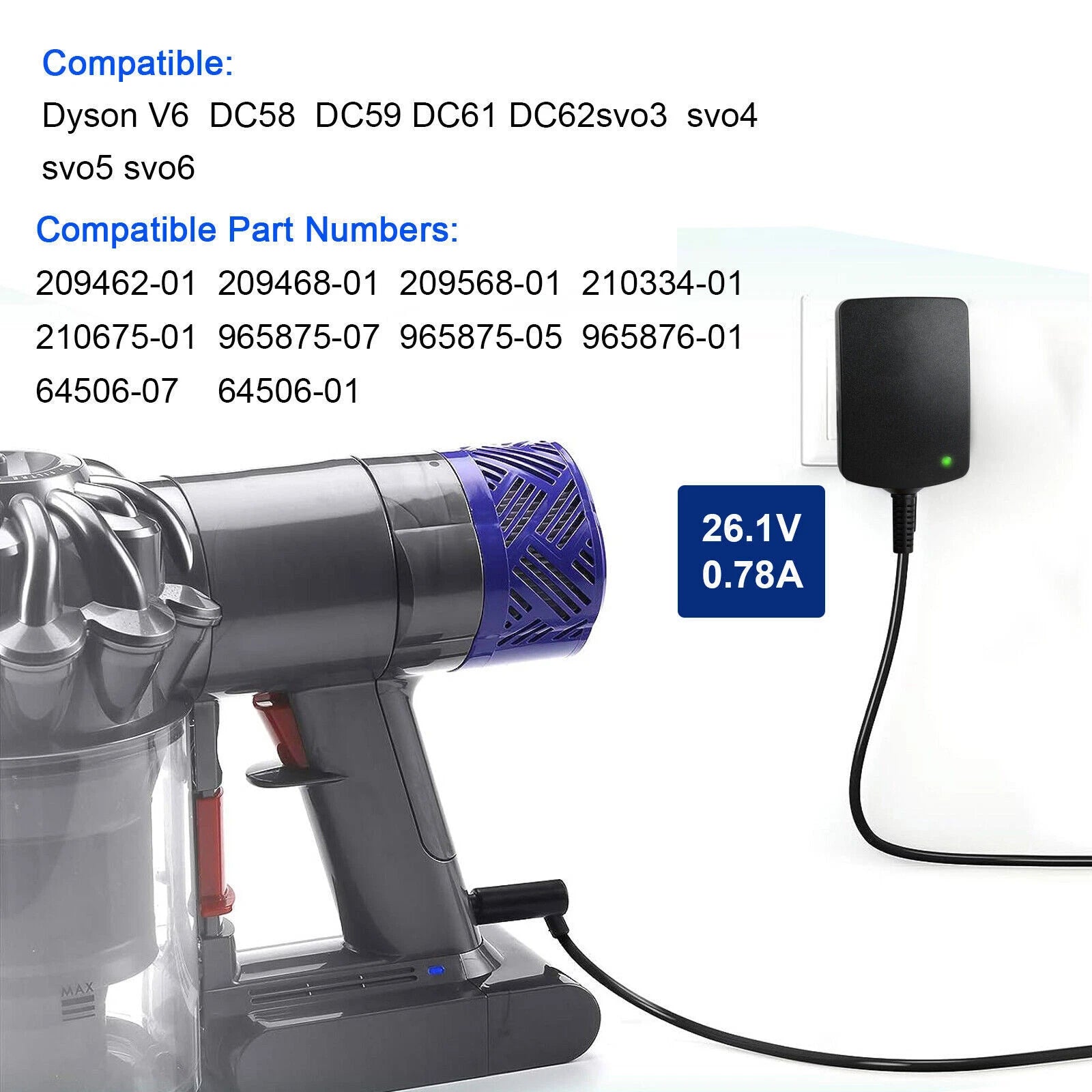 For Dyson V10 Charger Adapter V6 V7 V8 V11 SV12 Absolute Animal Vacuum Cleaner