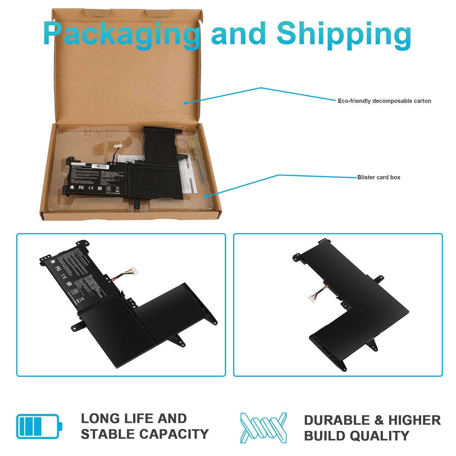 B31N1637 Battery For Asus VivoBook F510U S15 S510U X510U X541U X542U X510UR 42wh