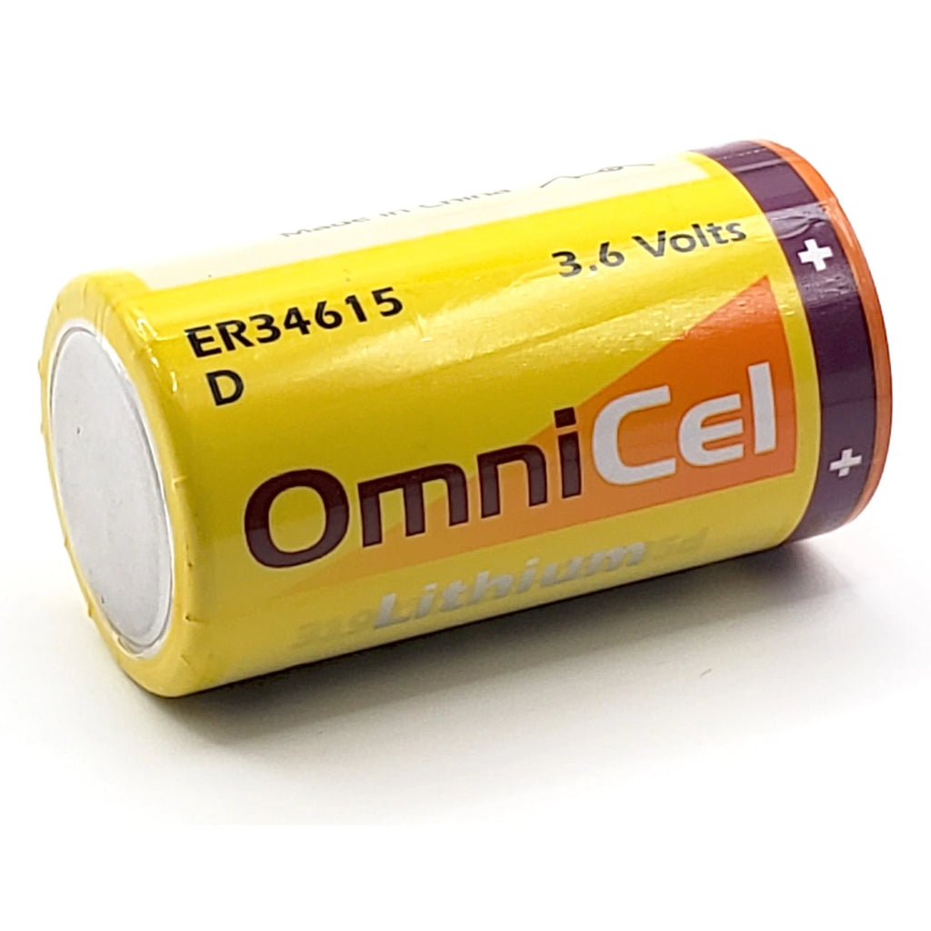 OmniCel ER34615 3.6V 19Ah Sz D Lithium Button Top Battery Sensors Detectors