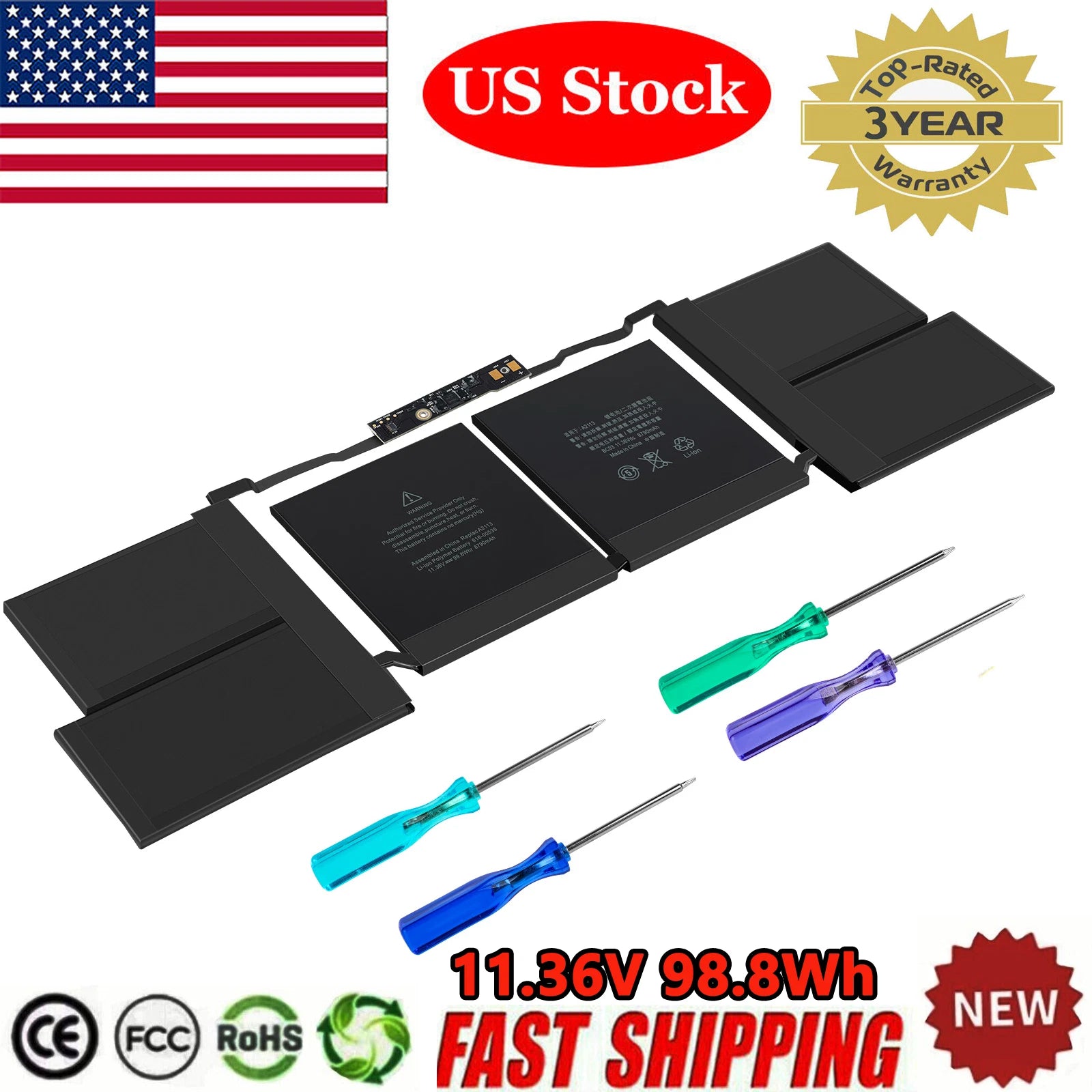 A2113 Battery for Apple MacBook Pro Retina 16" Model A2141 2019 Year MVVL2LL/A