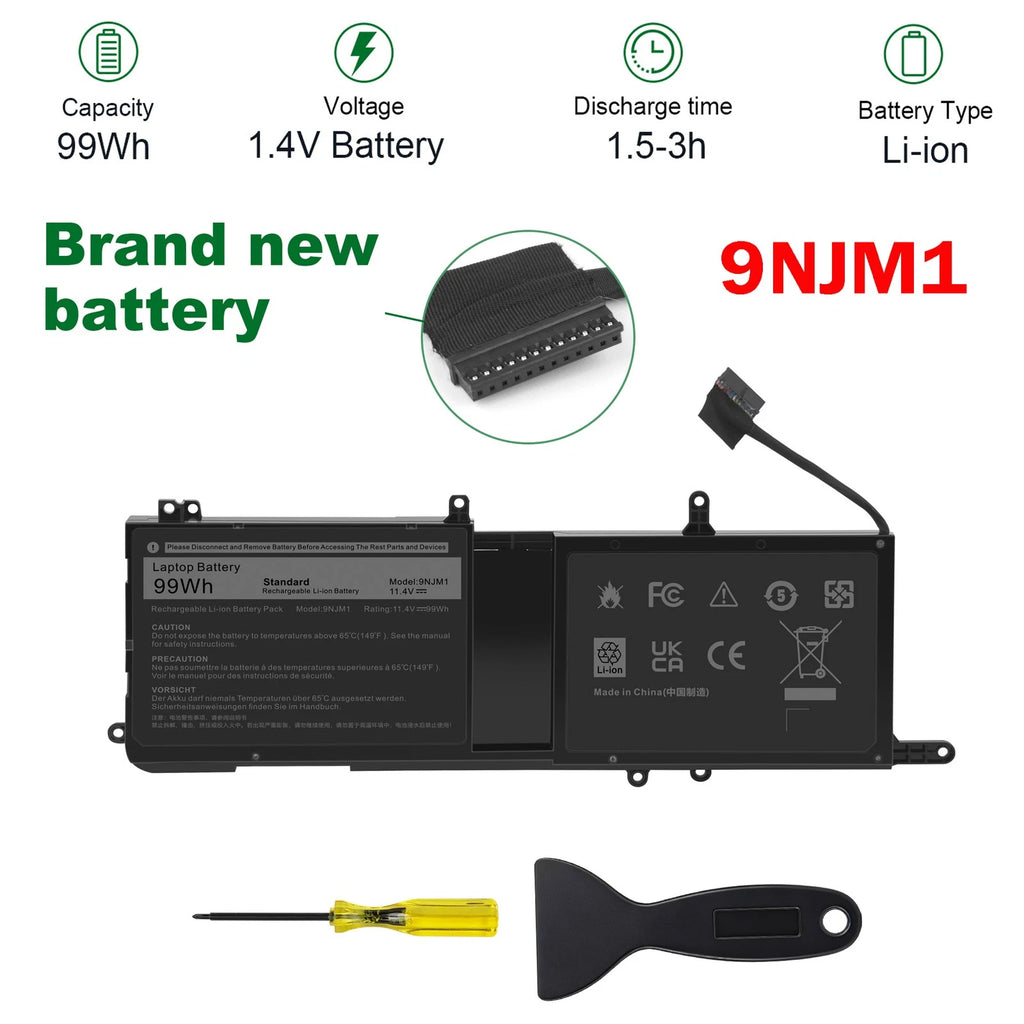 For Dell Alienware 15 R3 R4 17 R4 R5 MG2YH HF250 Laptop Battery 9NJM1 99Wh 11.4V