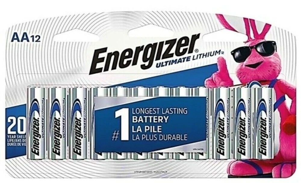 12 New Energizer L91BPF Ultimate Lithium AA Batteries Exp. 2037