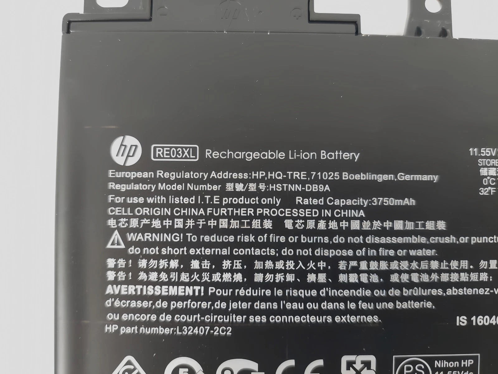 Genuine 45Wh RE03XL Battery For HP ProBook 430 440 445 450 455R G6 G7 L32656-005