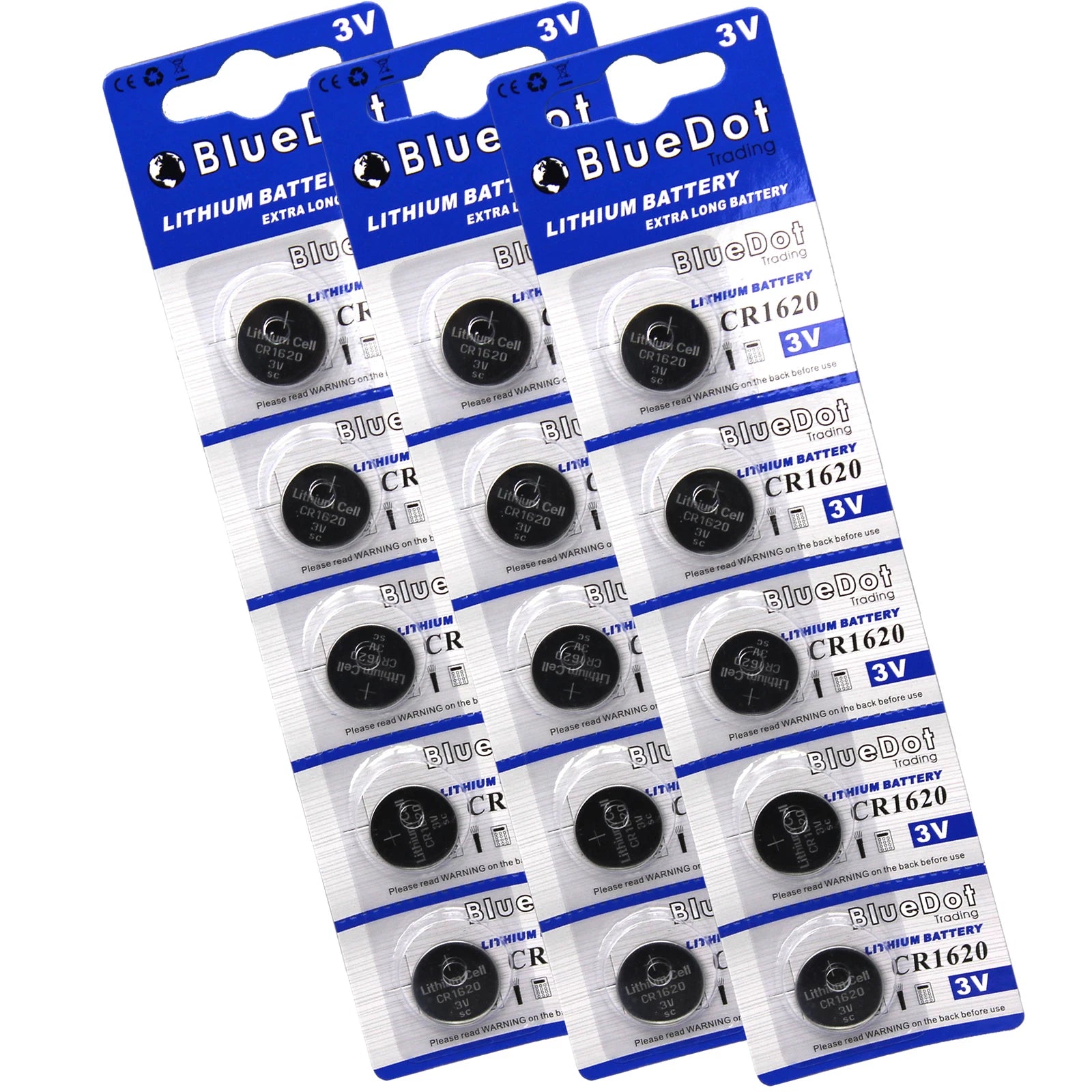 15 pcs Lithium Maganese Button Cell Battery CR1620 CR 1620 LM1620 3V RETAIL PACK