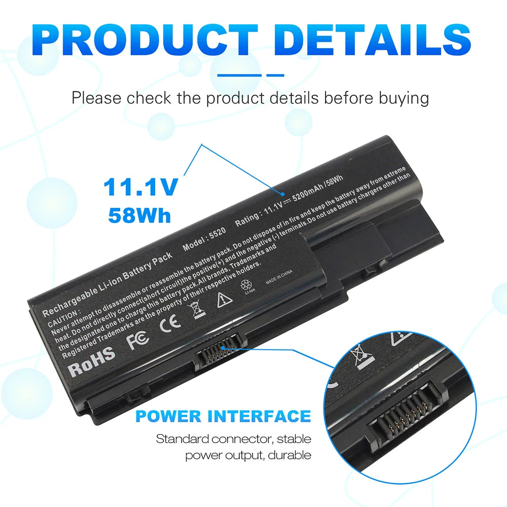 AS07B31 AS07B41 Battery For Acer Aspire 5300 5315 5535 5920 6920 6930 8930 PC