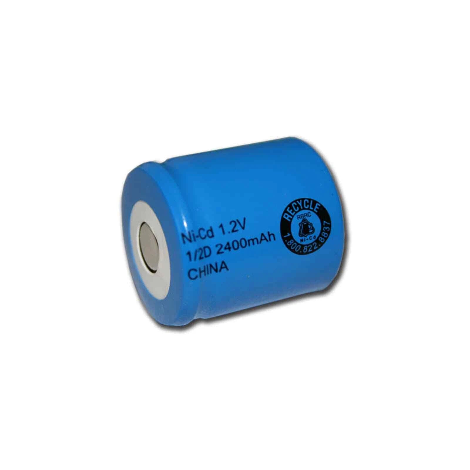 1/2D Sz Rechargeable Battery 2400mAh NiCd 1.2V Flat Top Cell