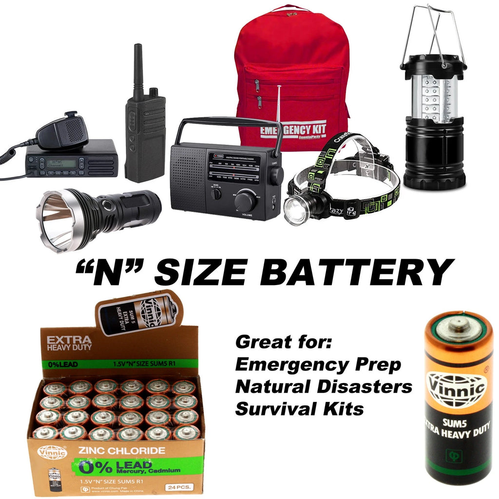 LOW COST 24pc N Size Batteries For Chemical Disasters, Blackouts, Earthquakes