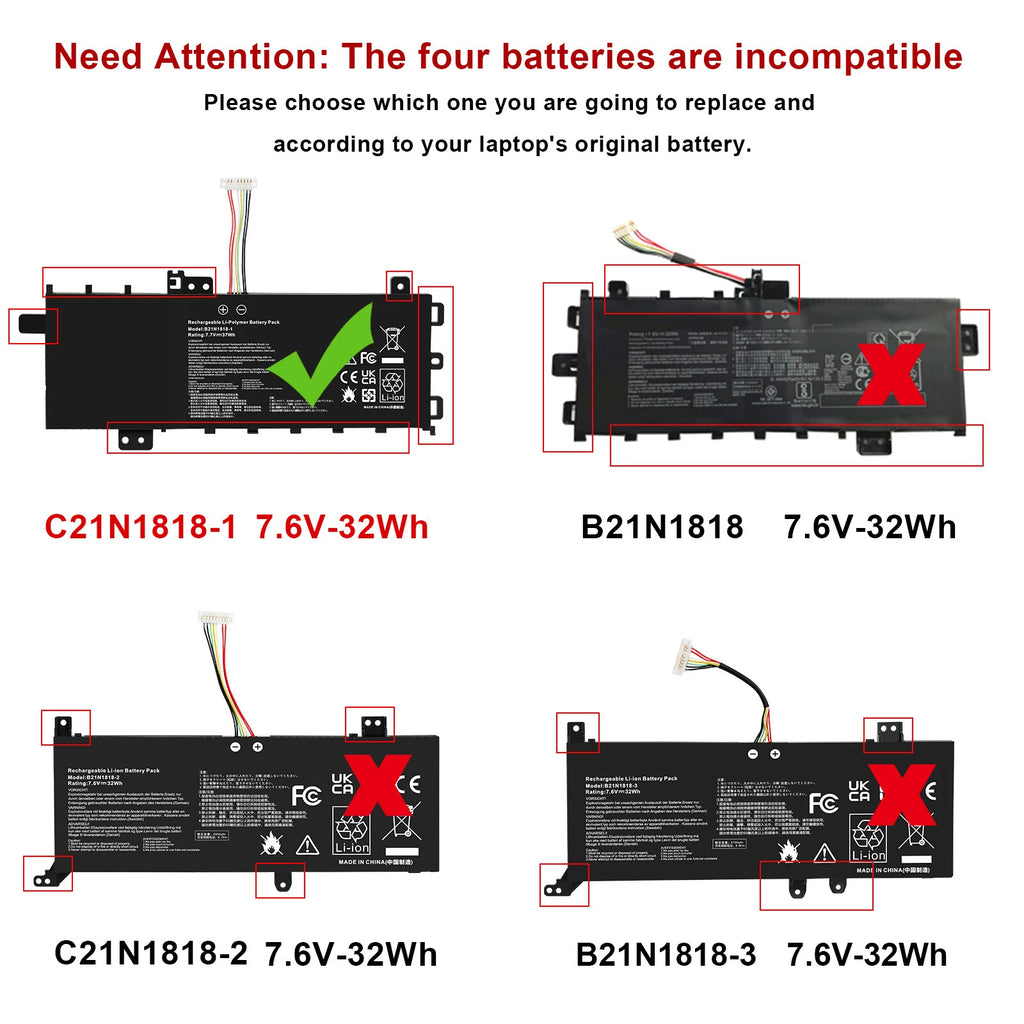 C21N1818-1 Battery For ASUS VivoBook F512DA F512FA F512FB F512FJ F512FL F512JA
